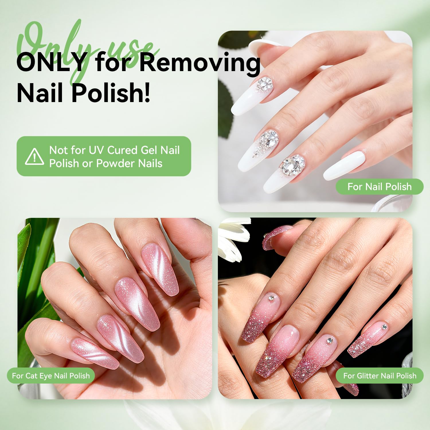 JODSONE Nail Polish Remover, 6.09 Fl.Oz Jasmine Scent Non-Acetone Nail Polish Remover,Gentle & Nail-friendly with Vitamin E & Aloe,Push-down Pump,Easy Daily Removal for Regular Nail Polish