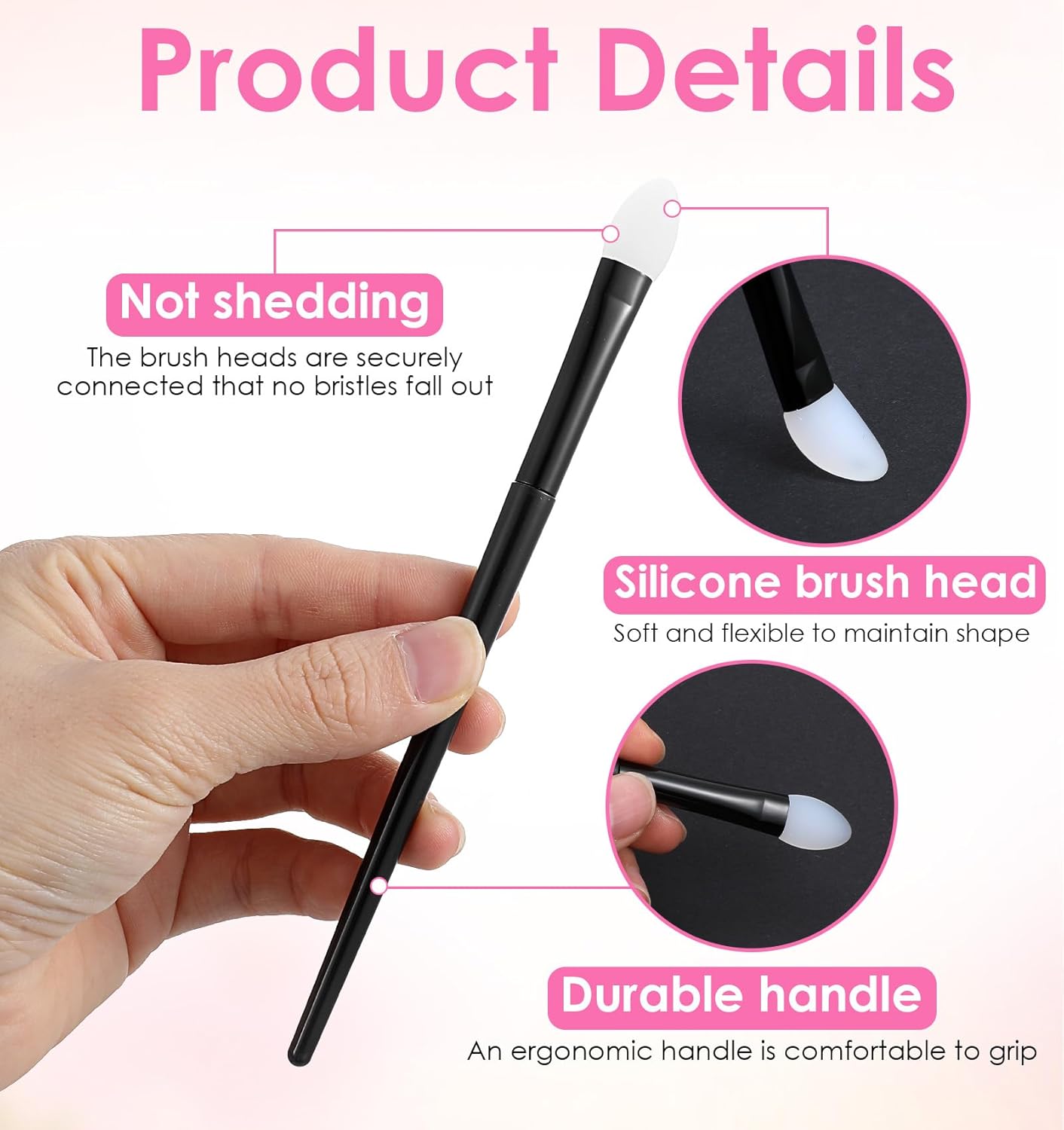 4Pcs Silicone Makeup Applicator, Eyeshadow Brush Lip Mask Brushes, Silicone Eye Brush for Liquid Eye Shadow Cream Applying