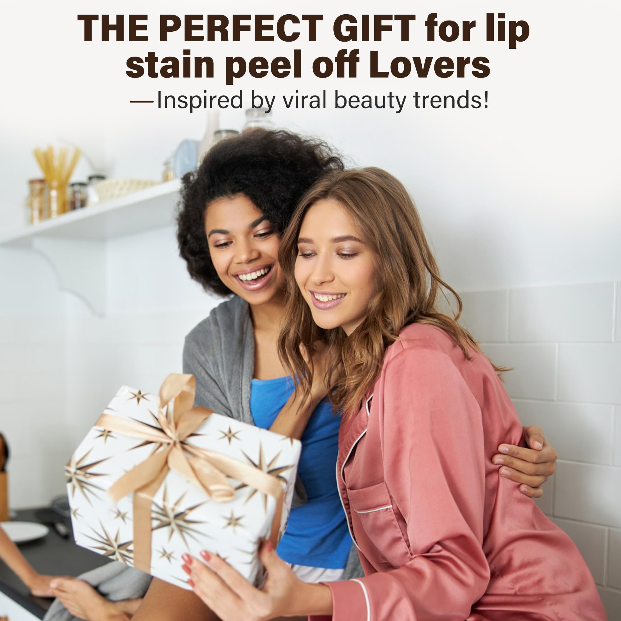 ZOUHOE Peel Off Lip Stain Set – 3 Colors Long Lasting Lip Tint, Smudge-Proof, Transfer-Proof, Kiss-Proof, Vegan Lip Makeup Gift for Her