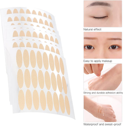 ZJchao Eyelid Tape, 240 Pairs Double Tapes Stickers Strip Sticker with Fork Rod Eyelids Big Eye Makeup Tool for Saggy Hooded Droopy Uneven Mono-Eyelids