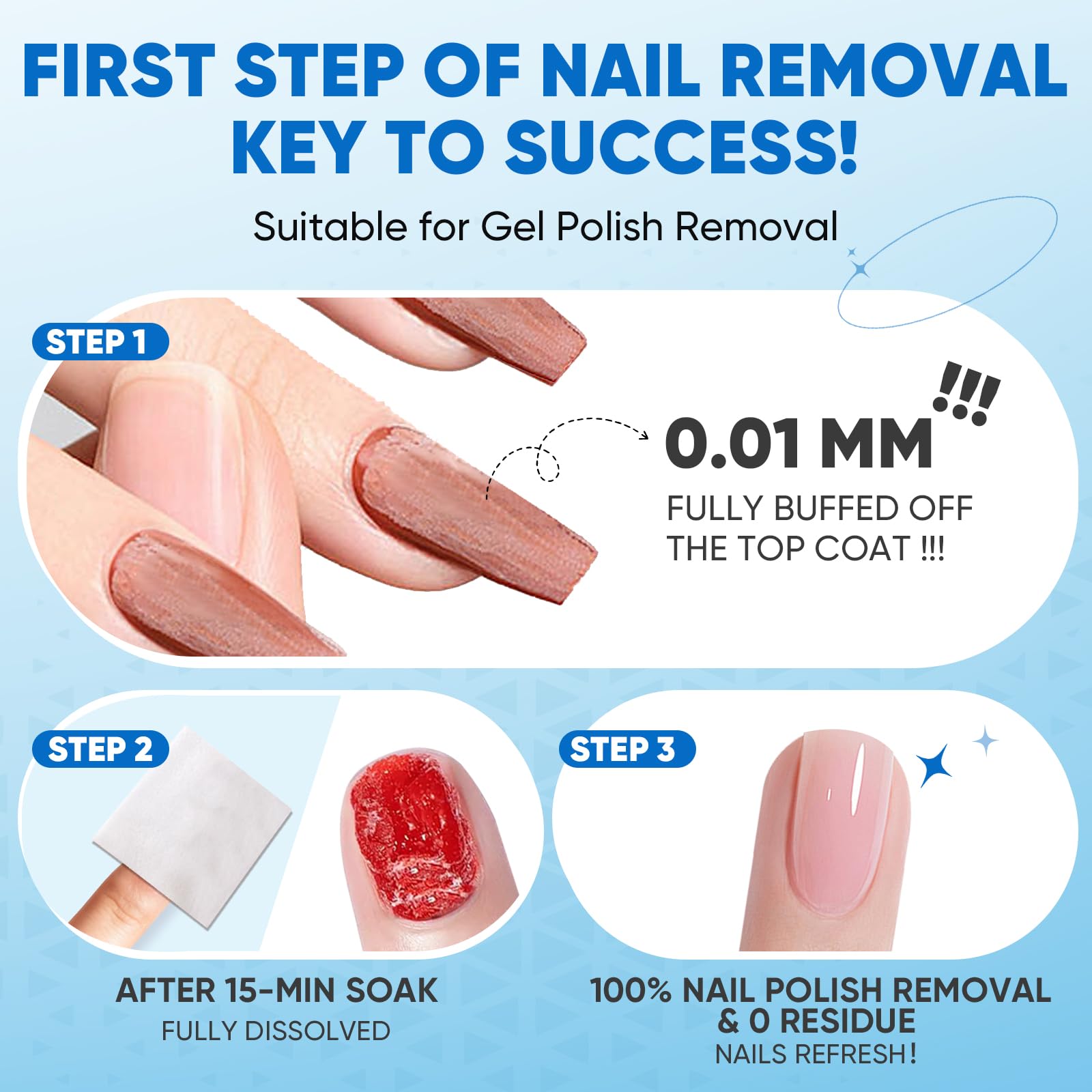 OAKDOLCHE Extra Large Nail Polish Remover Pads(12×12cm), Acetone-free Nail Polish Remover Wipes, Easily & Quickly, Professional Individually Wrapped Wet Wipes for Home & Salon Supplies, 40 PCS