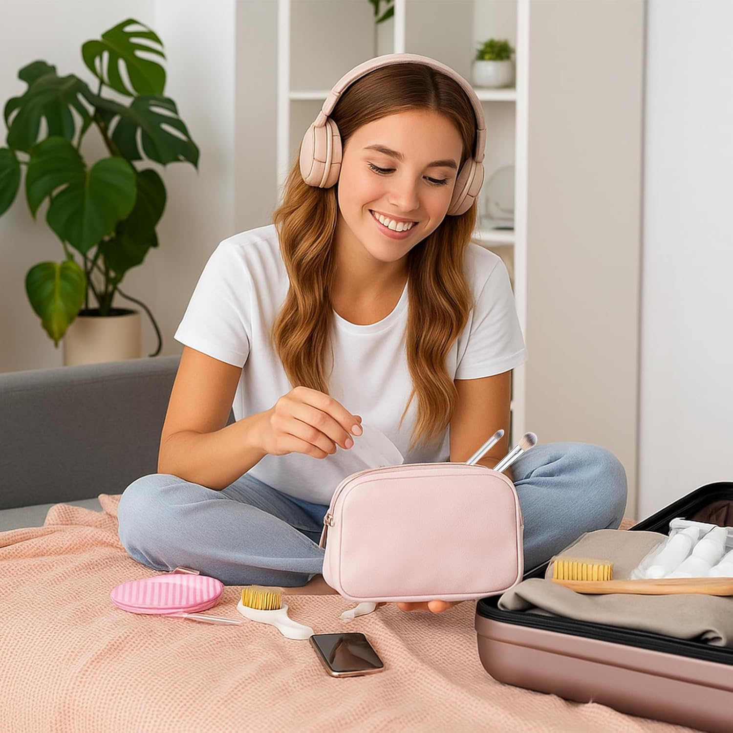 Eyeshadow Brush Smudge Brushes 2 in 1 Eyeshadow Double Ended Blending Brushes Eye Makeup Brush Firm Small Pointed Foundation Applicator Soft Synthetic Bristles for Concealer Eyebrows Eyeliner