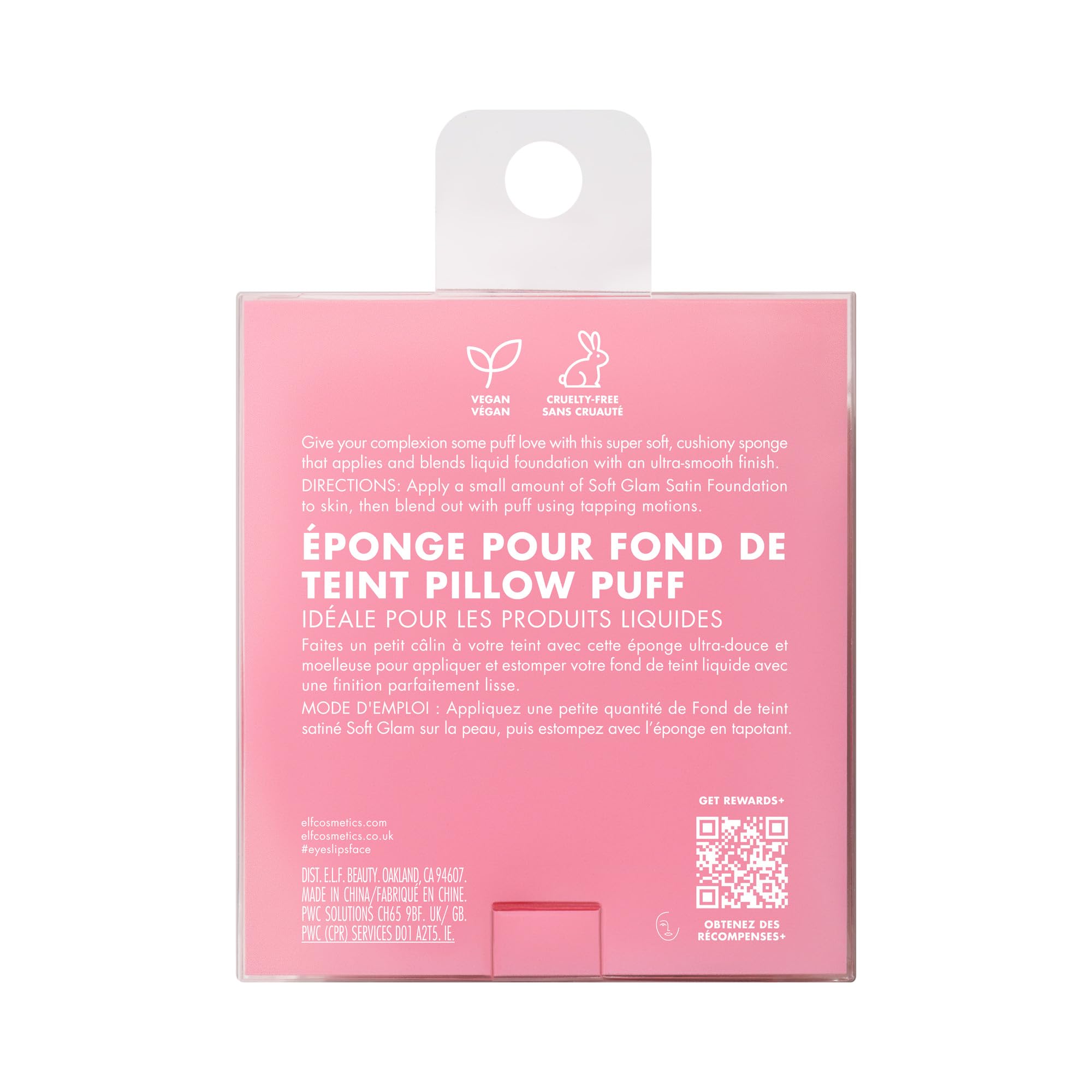 e.l.f. Pillow Puff Foundation Sponge, Bouncy, Ultra-Soft Foam Makeup Sponge For Liquid Foundation, Creates An Airbrushed Finish, Vegan & Cruelty-Free