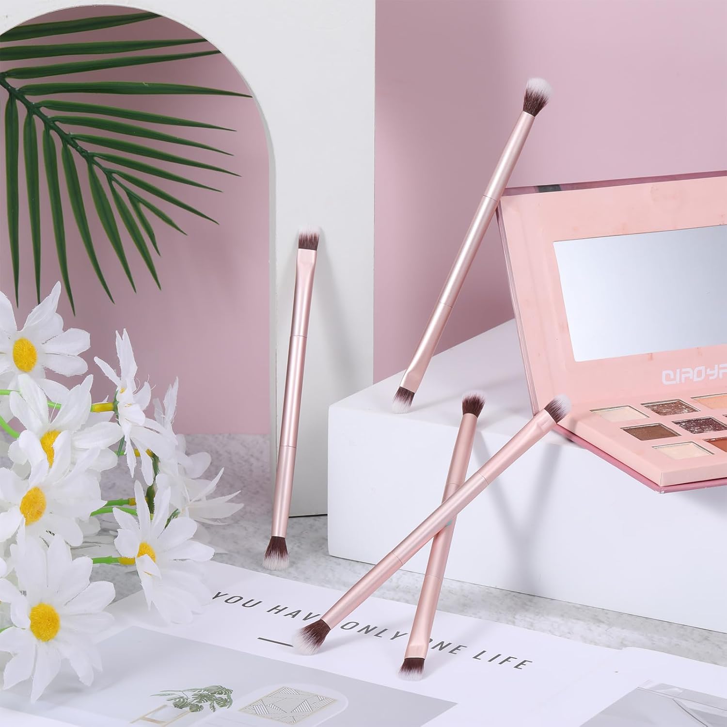 12 Pcs 2 in 1 Eye Makeup Brushes, Sponge Blending Concealer, Eyeshadow Smudge Brush, Eyeshadow Double Ended Concealer Brush, Small Soft Firm Pointed for Blending Eye Shadow