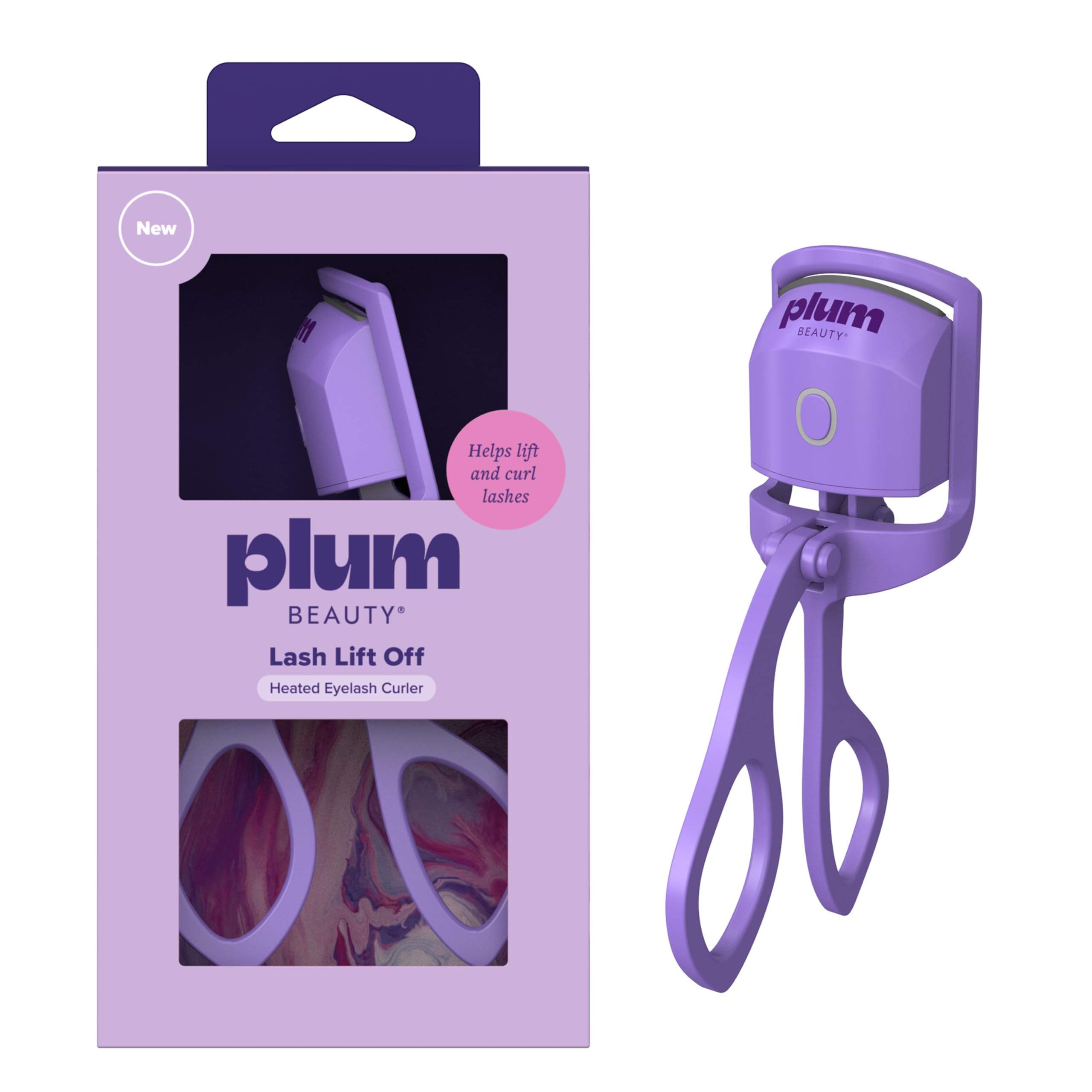 Plum Beauty Lash Lift Off Heated Eyelash Curler – USB-C Rechargeable Electric Eye Lash Curler with 2 Temperature Settings – Long-Lasting, No-Pinch Lash Lift for Effortless, Wide-Awake Eyes