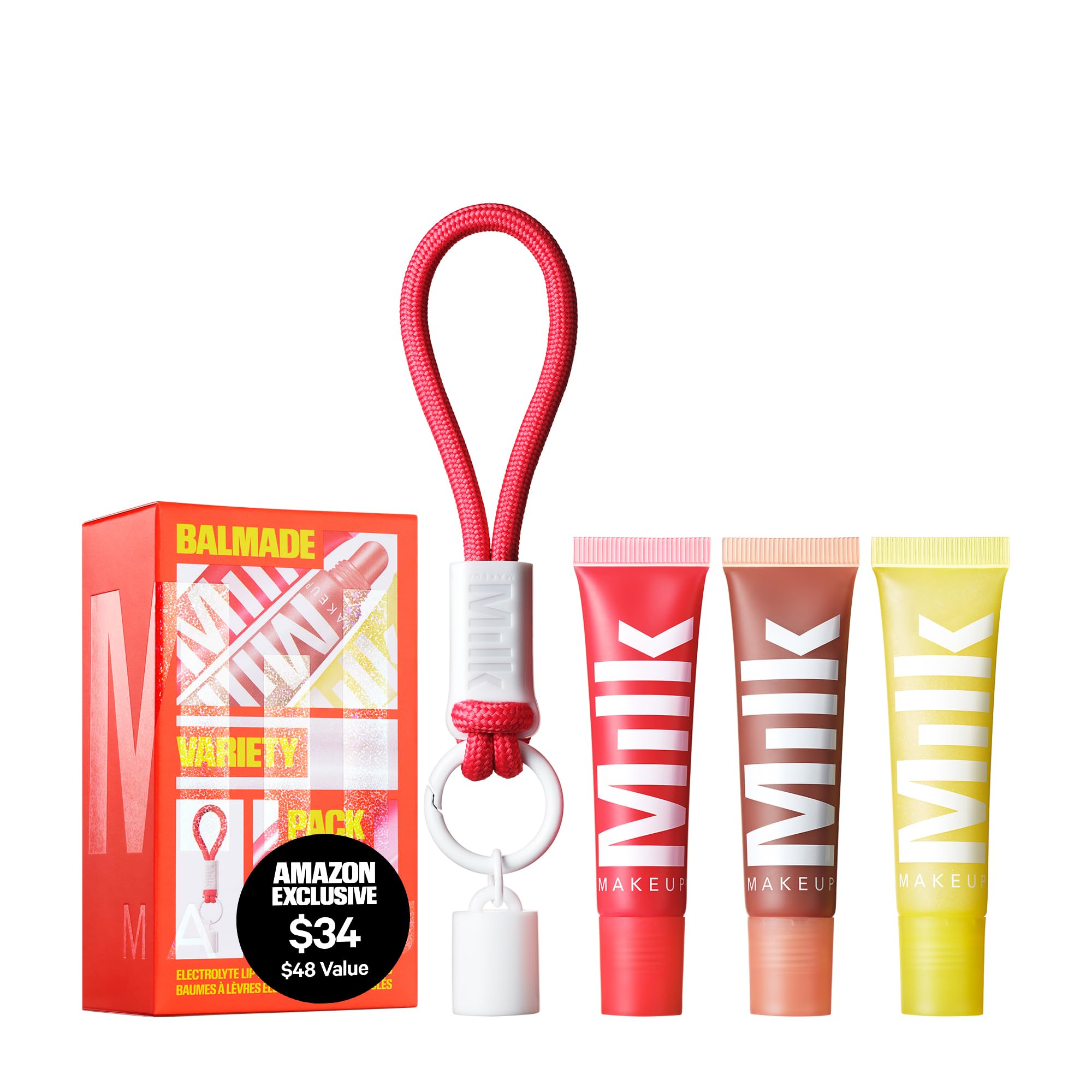 Milk Makeup Balmade Hydrating Lip Balm 3-Pack Gift Set, Full Size, Electron, Pump, Core