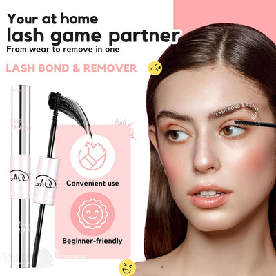 GAQQI Lash Bond and Remover 2 in 1, Waterproof Lash Cluster Glue & Lash Remover, Super Strong Eyelash Glue 72h+, Fast Removal No Residue