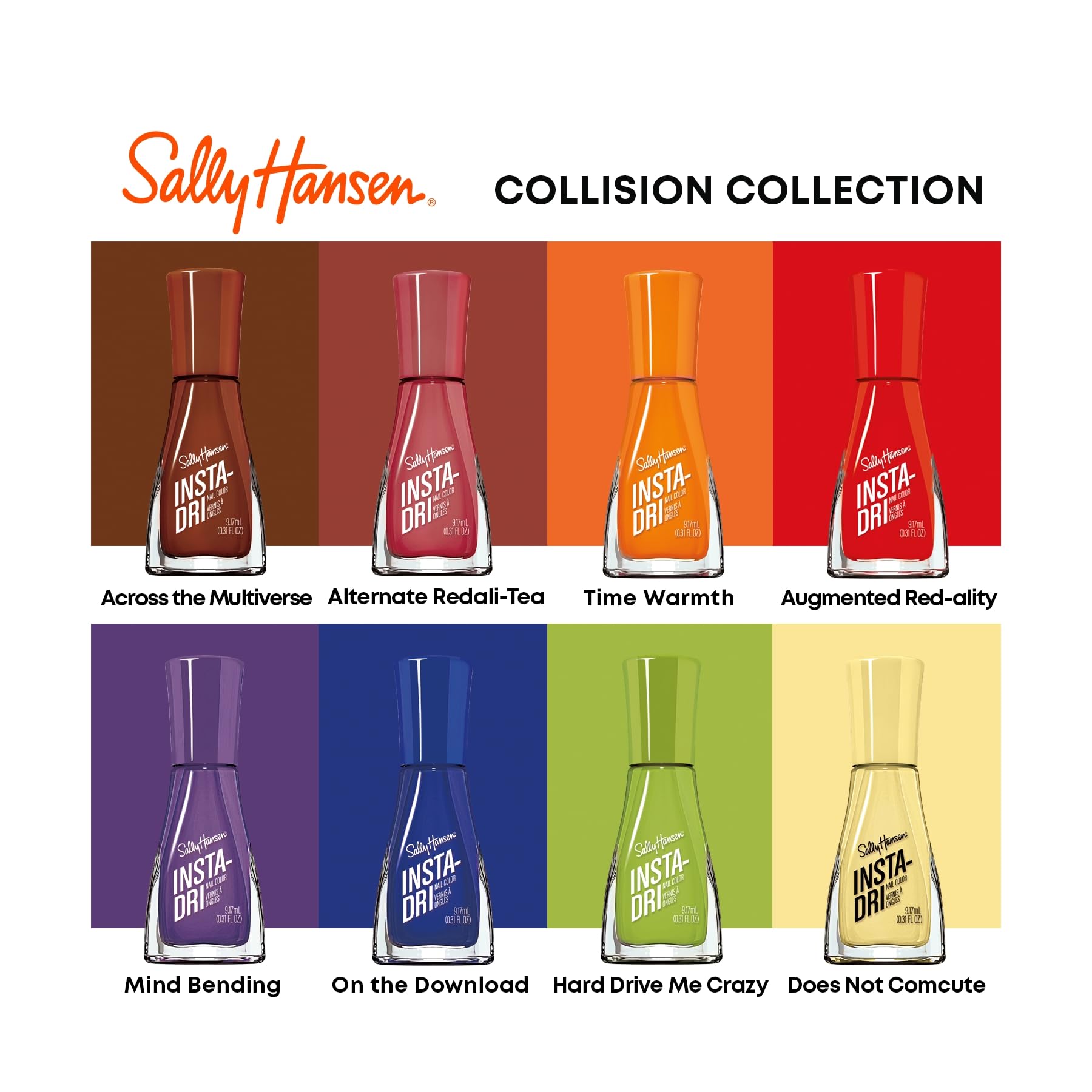 Sally Hansen Insta-Dri Nail Polish | Quick Dry, Long Lasting, Streak-Free Shine | Opaque, Glossy | 357 Time Warmth | Burnt Orange Nail Color