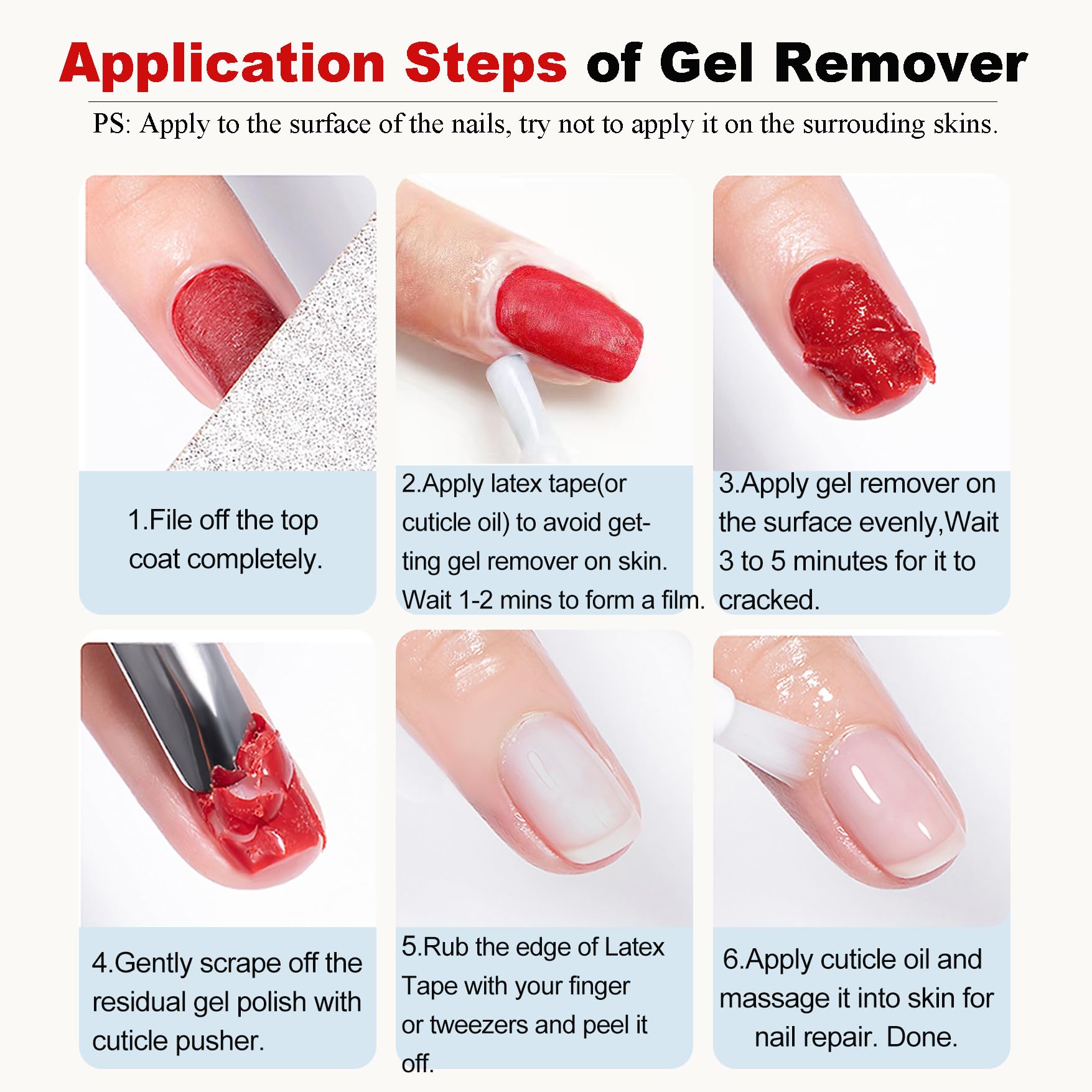 Gel Nail Polish Remover,Gel Remover for Nails No Need to Soak or Wrap, Quickly Remove Nail Polish in 2-5 Minutes, Professional Nail Remover Kit