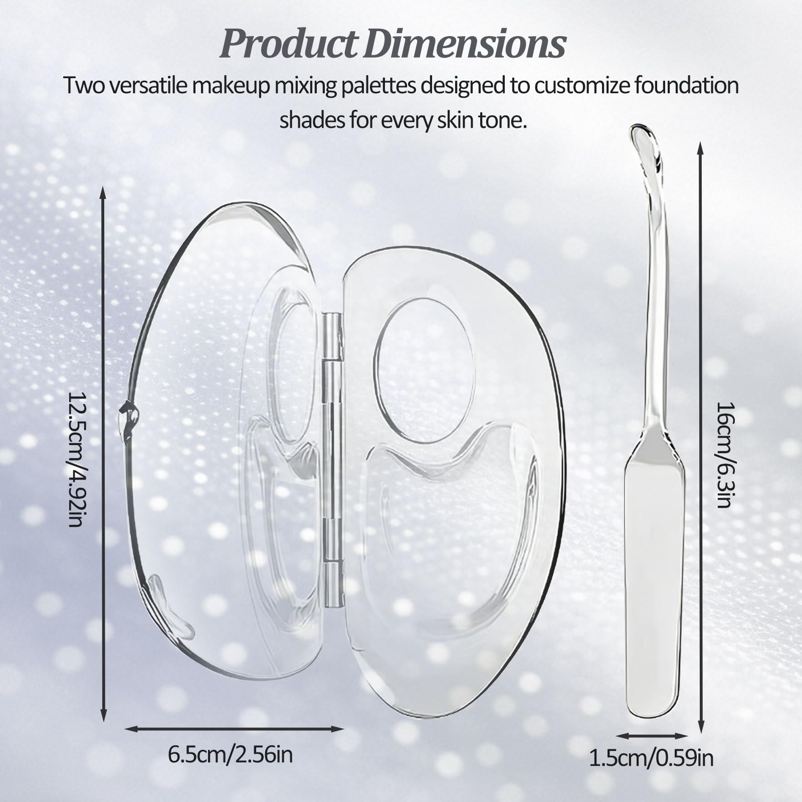 2 PCS Transparent Acrylic Makeup Mixing Palette with Sealed Storage – Liquid Foundation Holder, Nail & Pigment Blending Board