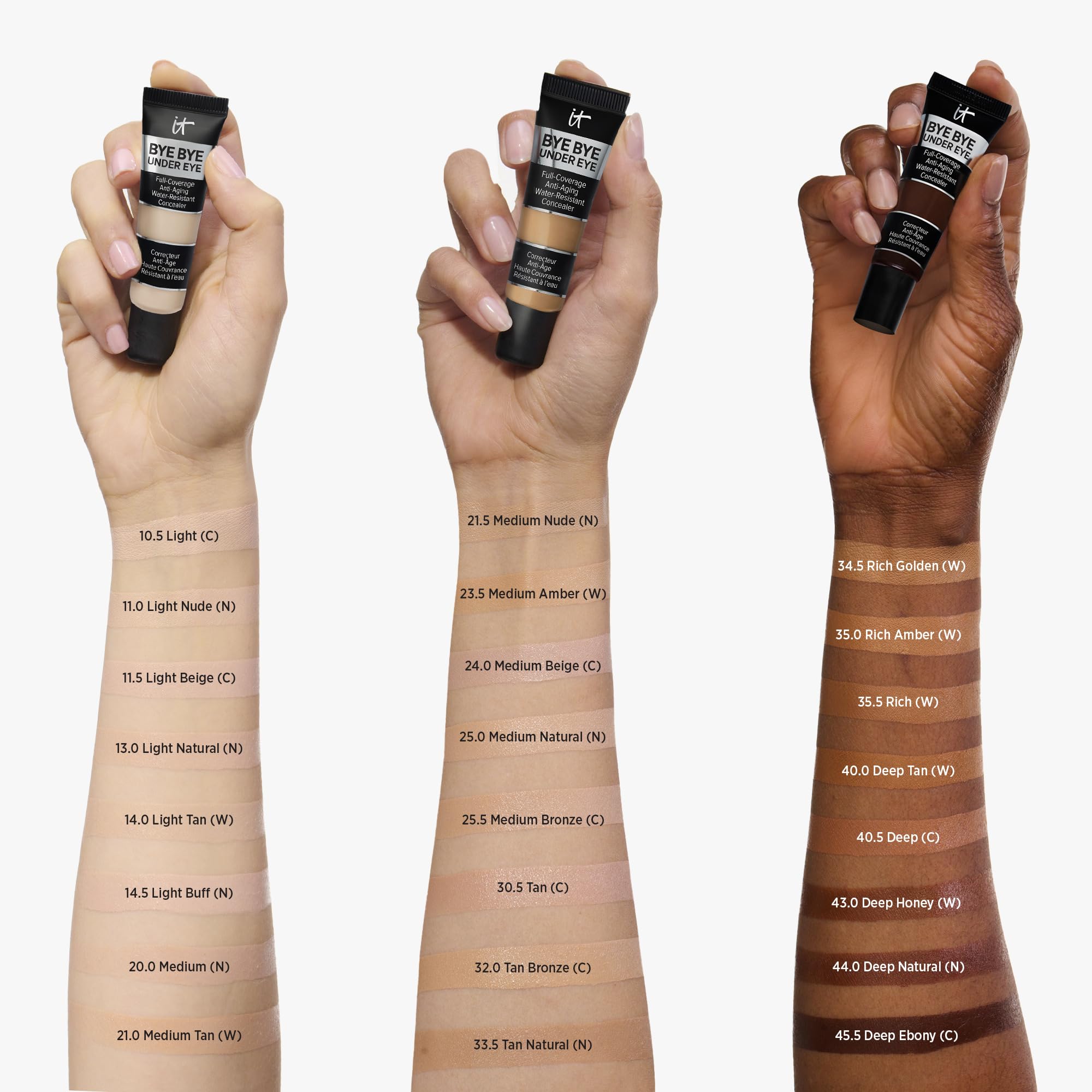 IT Cosmetics Bye Bye Under Eye Concealer Travel (Light Natural) - Waterproof, Full Coverage Brightening Concealer For Dark Circles, Fine Lines, Redness & Discoloration, Anti-Aging 24H Wear- 0.11 fl oz