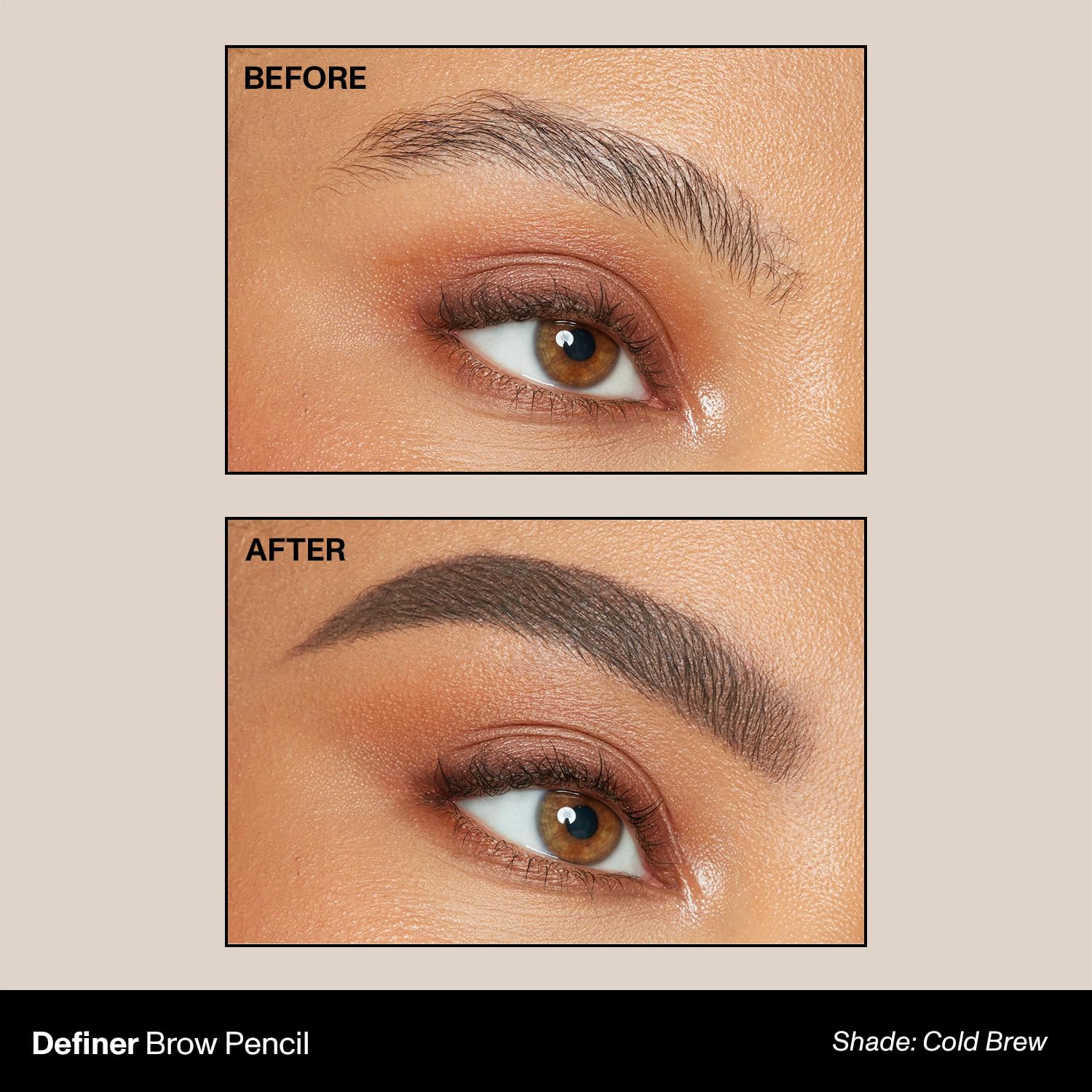 Morphe Definer Dual-Ended Brow Pencil & Spoolie - Eyebrow Pencil with Precision Slanted Tip for Shaping, Defining & Filling - Smooth, No-Tug Formula - Cold Brew (0.003 oz)