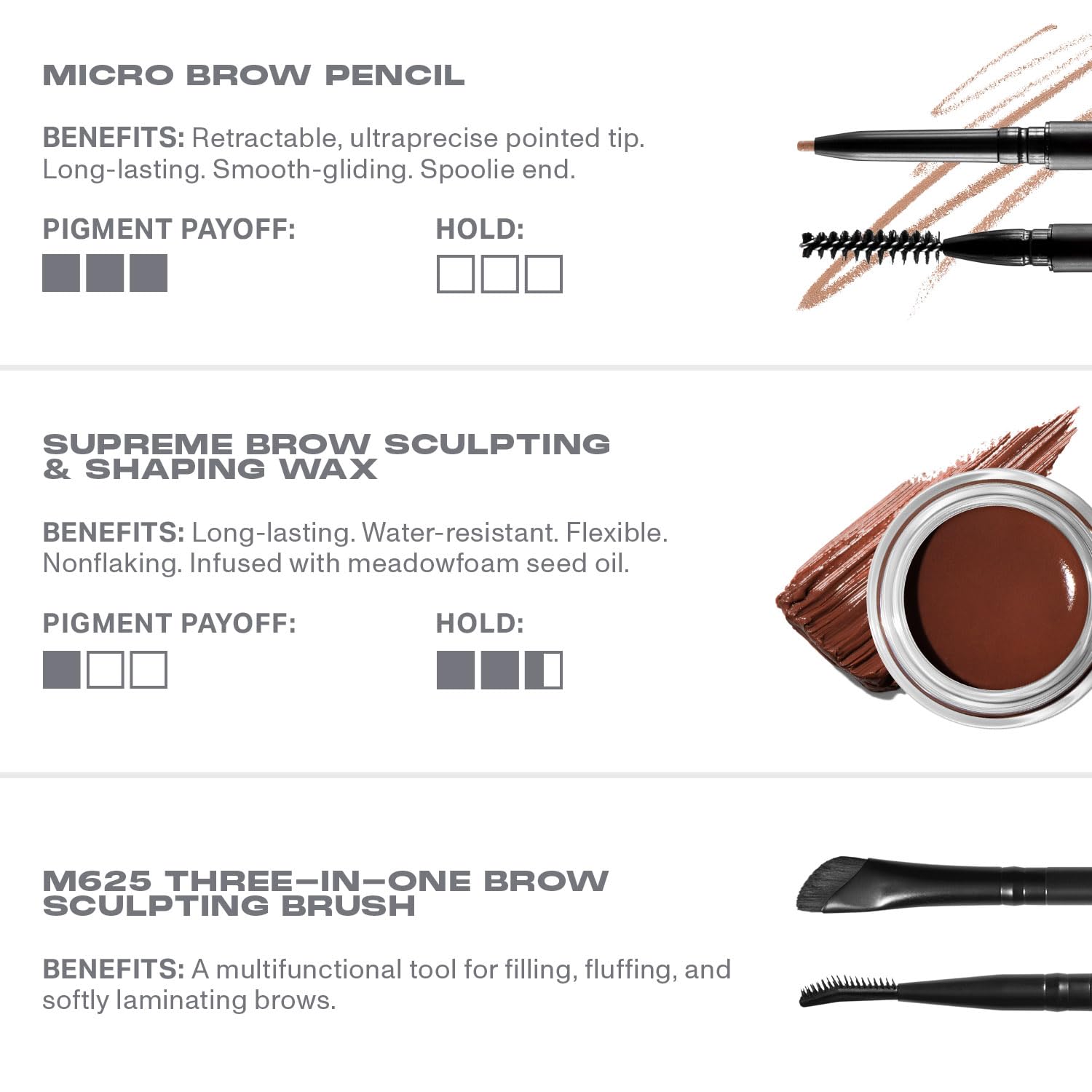 Morphe High Archiever Everyday Essentials Brow Kit - Precision Micro Eyebrow Pencil, Tinted Sculpting Brow Wax & 3-in-1 Brush for Shaping, Filling & Defining - Latte (3 Count)