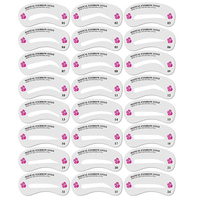 24 PCS Eyebrow Shaping Stencils, Kalolary Eyebrow Grooming Stencil Kit Shaping Templates DIY Tools for Eyebrows Shaping