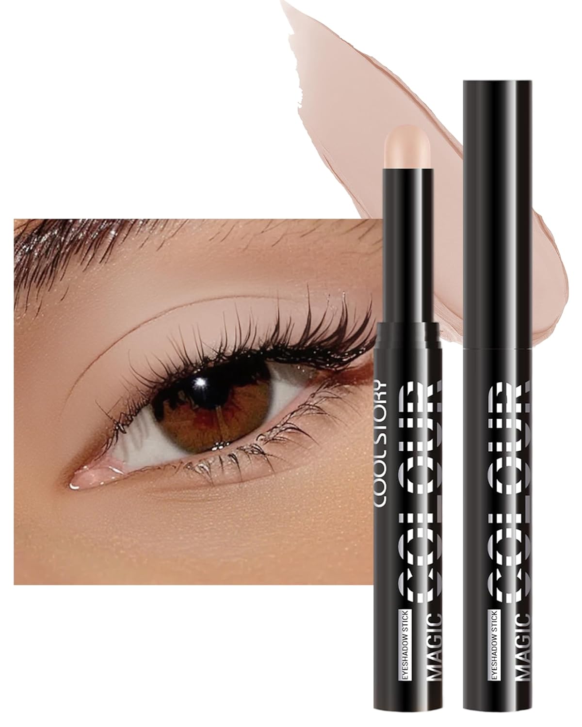 Waterproof Cream Eyeshadow Stick, Purple Shimmer Highly Pigmented Long-lasting Eye Shadow Pencil, Metallic Blendable Eyeshadow Brightener Applicator Stick, Hypoallergenic Women Eye Highlight Makeup-23