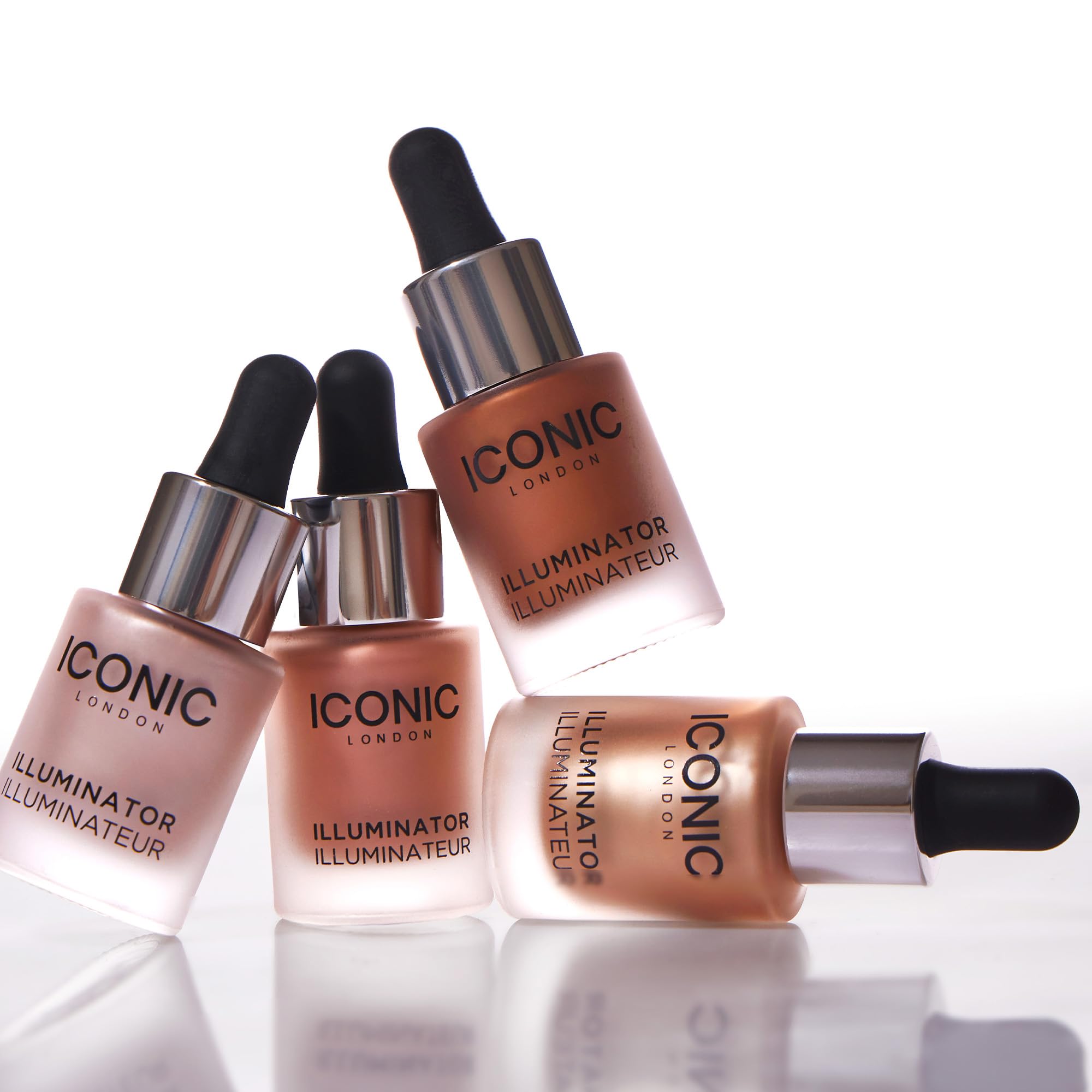 ICONIC LONDON Illuminator - Liquid Highlighting Drops for a Radiant Glow, Cruelty-Free, Vegan Makeup, Shine (Pink Pearl) 0.45 Fl oz