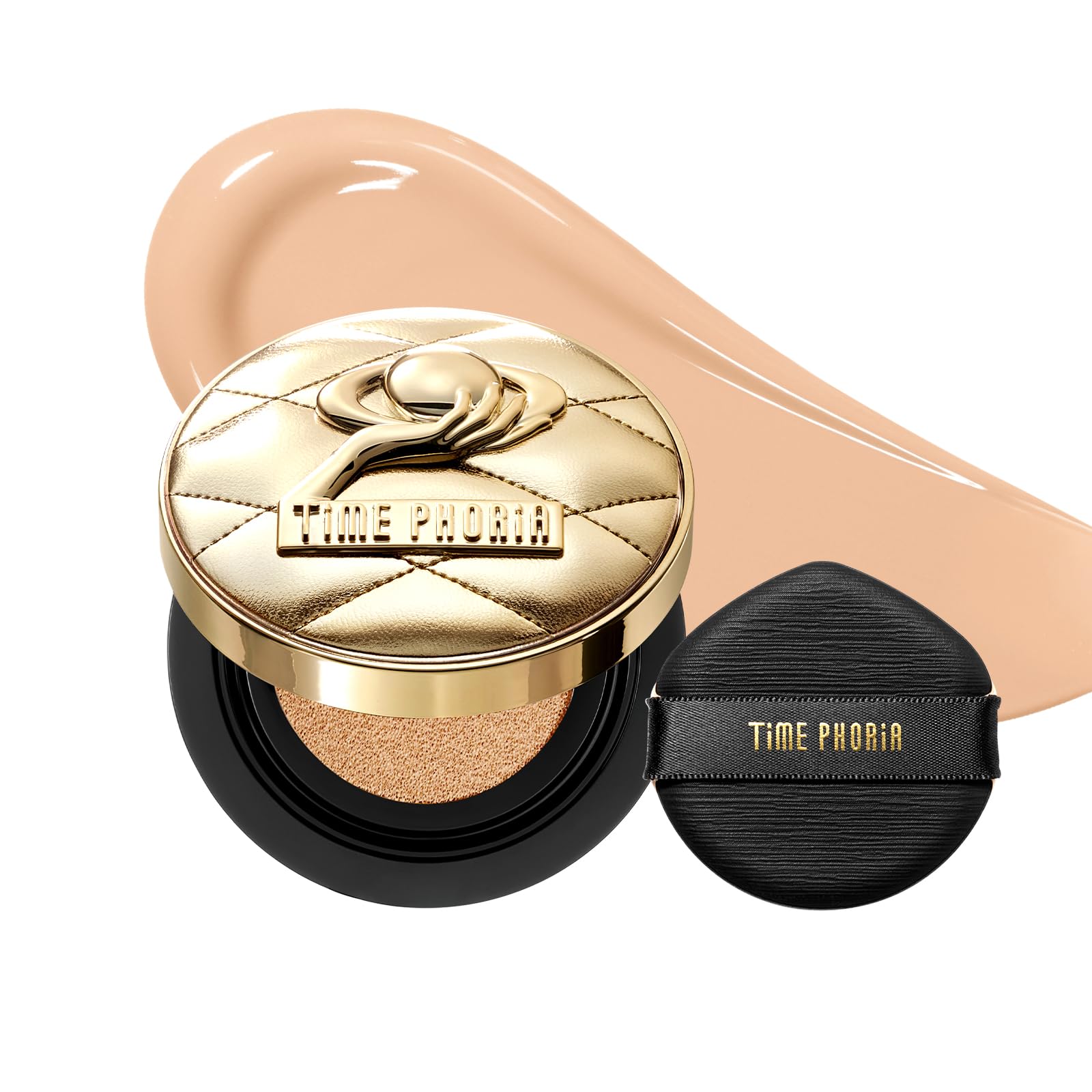 TIMEPHORIA Timeless Utopia Glow Cushion Foundation 02 Birch - Radiant Glow Finish, Medium to High Coverage, Hydrating Peptide Complex, Lightweight Air Cushion, Long-Lasting Smooth Blurring Base Makeup