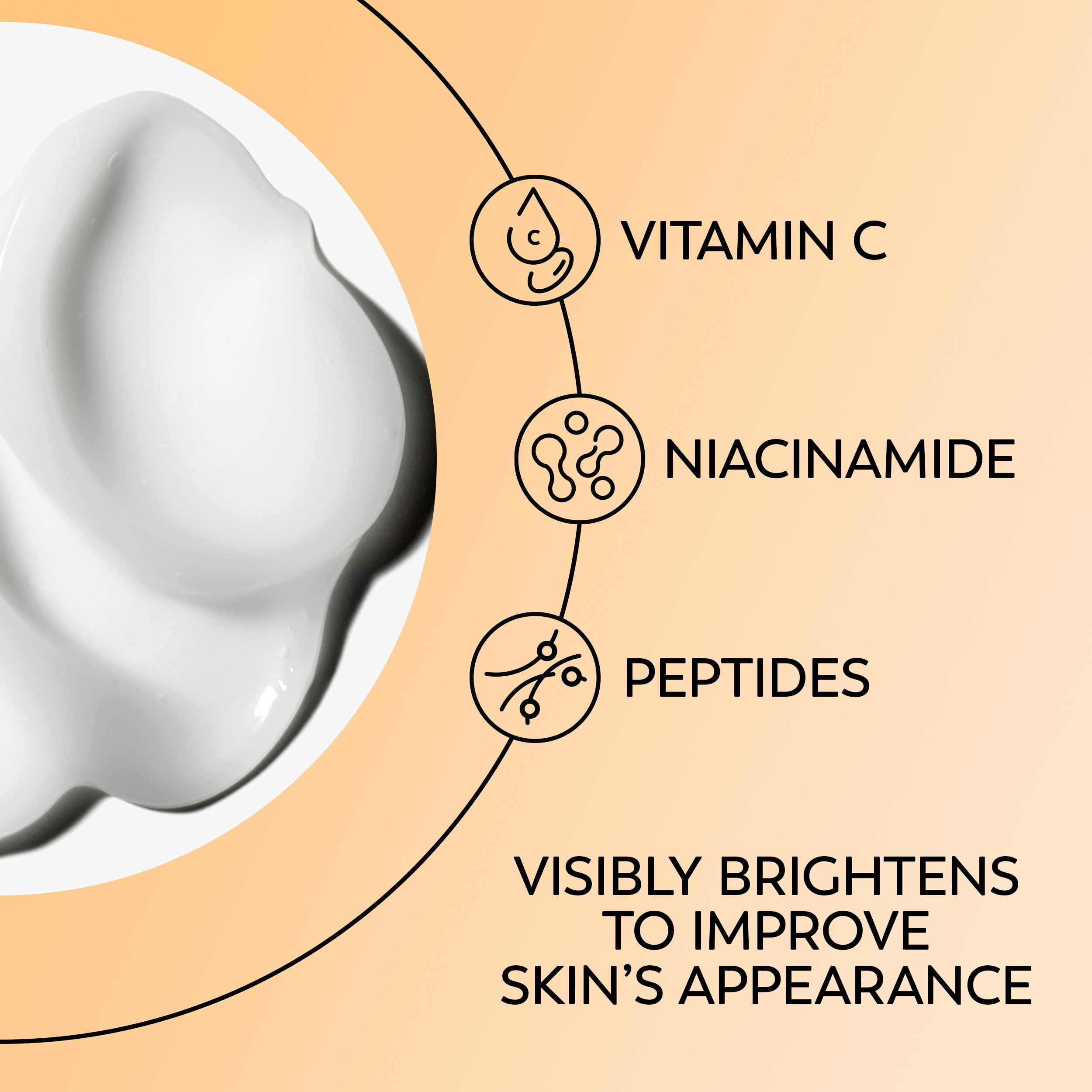 Olay Brightening Eye Cream with Vitamin C, Fragrance-Free Hydrating Under Eye Cream for Dark Circles and Dull Skin, Lightweight Eye Cream with Peptides and Vitamin B3, 0.5 oz