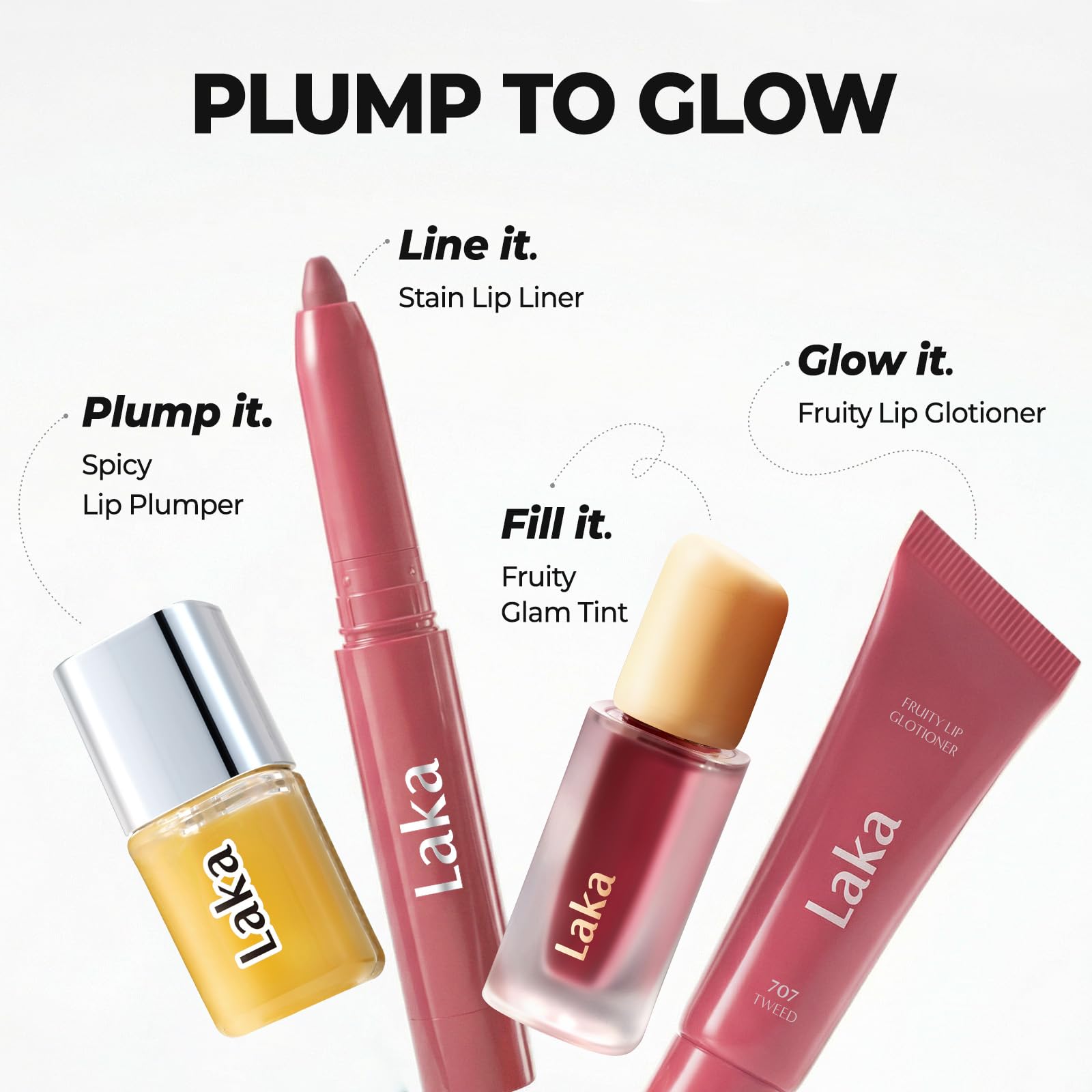 Laka Spicy Lip Plumper - Maximum Extra Strength, 4g/0.14oz | Clear Lip Gloss for Intense Volumizing, High-Shine Finish, Non-Sticky, Hydrating | K-Beauty