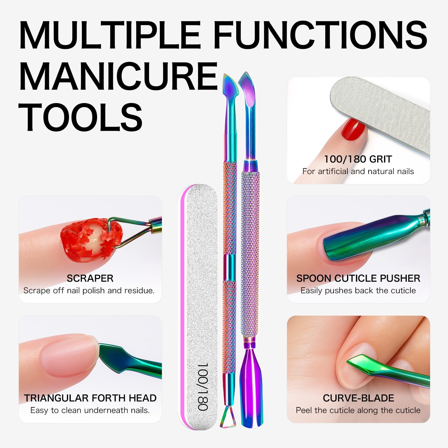 FANISN Gel Nail Polish Remover with Tools, 15ml (0.5 fl oz) - Acetone-Free, Quick Removal in 2-5 min, No Foil Soaking Needed, Safe for Natural Nails，Home DIY Use