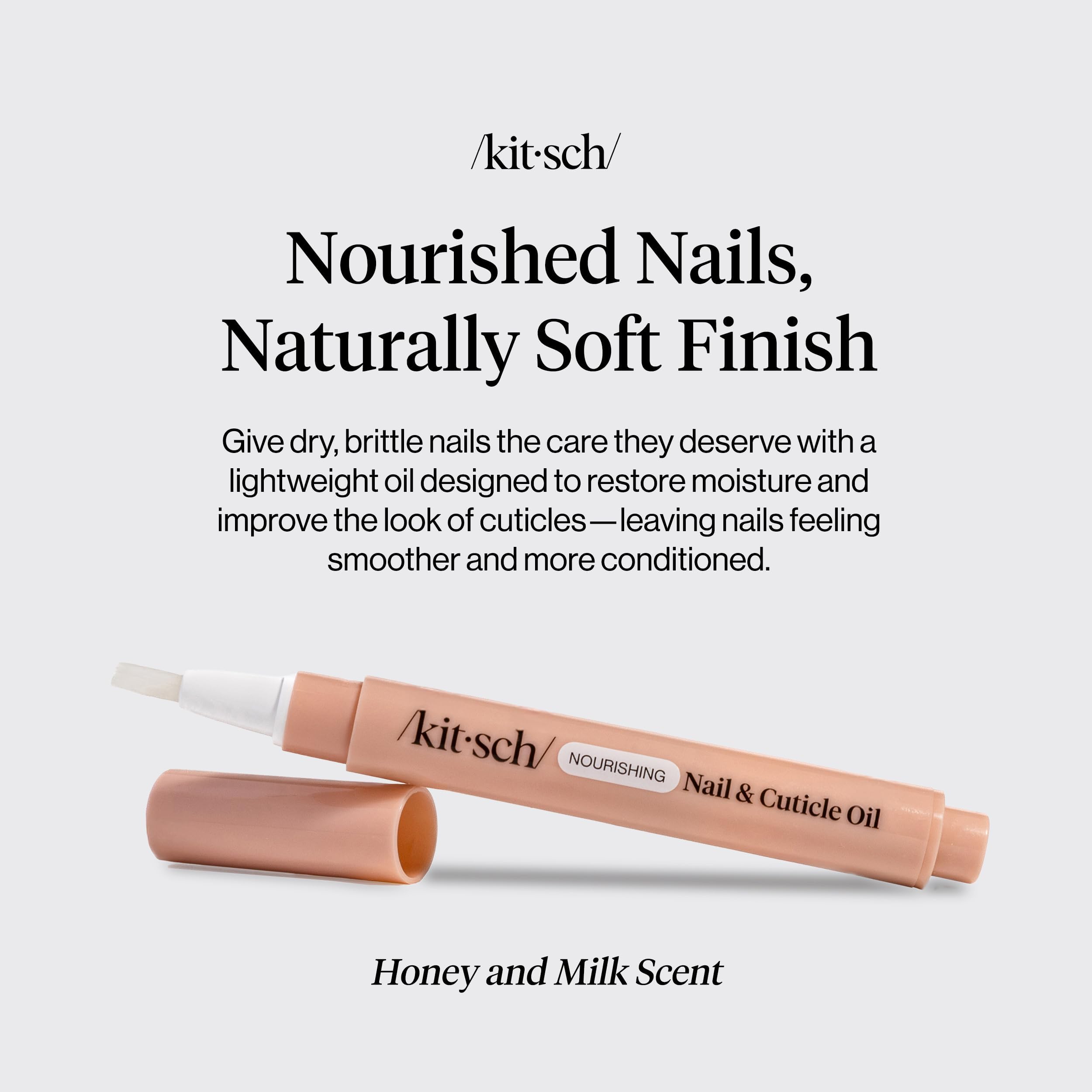 Kitsch Nail Cuticle Oil Pen Brush - Hydrating Nail Oil For Stronger Nails | Cuticle Pen With Jojoba Oil & Vitamin E | For Dry, Cracked or Flaky Nails - Nourishing Nail Care Product - 2.8ml