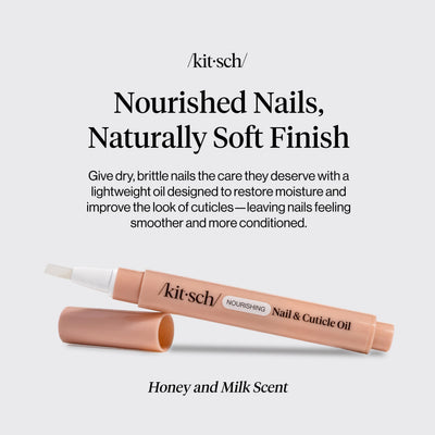 Kitsch Nail Cuticle Oil Pen Brush - Hydrating Nail Oil For Stronger Nails | Cuticle Pen With Jojoba Oil & Vitamin E | For Dry, Cracked or Flaky Nails - Nourishing Nail Care Product - 2.8ml