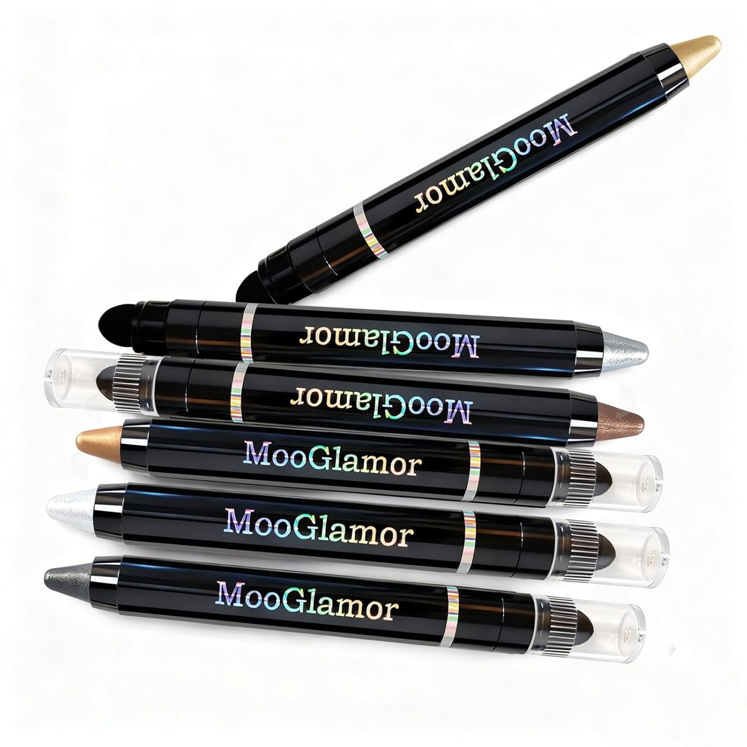 6 Pcs Eyeshadow Stick Shimmer Eye Shadow Set with Retractable and Blendable Eye Shadow Stick for Long-Lasting Colorful Eye Makeup