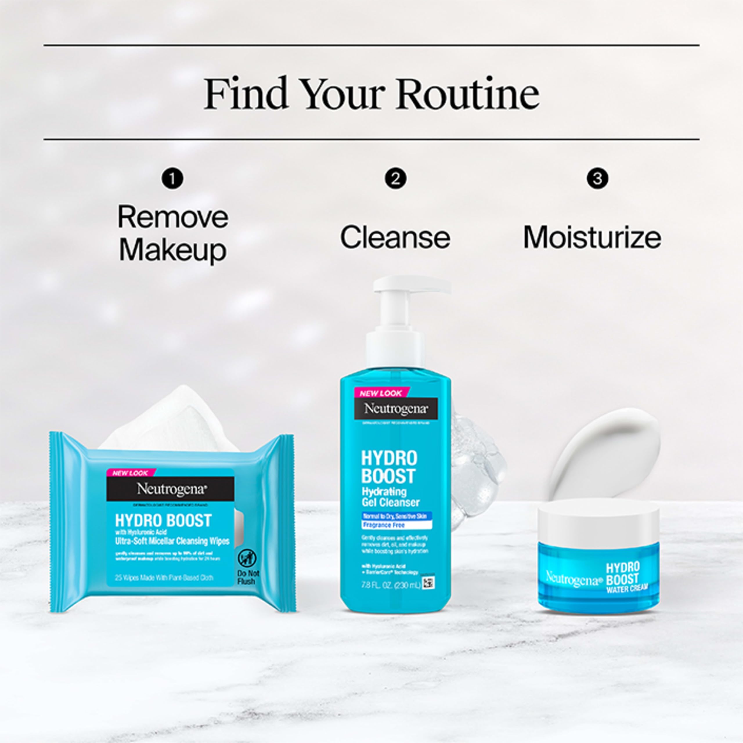 Neutrogena Hydro Boost Hydrating Water Cream Face Moisturizer for Sensitive Skin plus Hydrating Gel Cleanser Alcohol and Fragrance Free Hyaluronic Acid Daily Hydration Routine, 7.8 fl oz