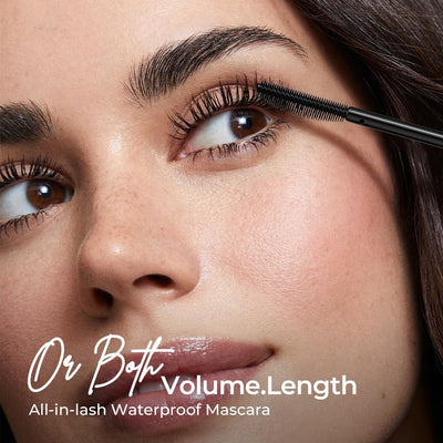 SACE LADY Waterproof Mascara, All-in-Lash Mascara Volume and Length Eyelashes, Smudge-proof and Sweat-proof, Long Lasting Curl, Natrual Black Eye Makeup