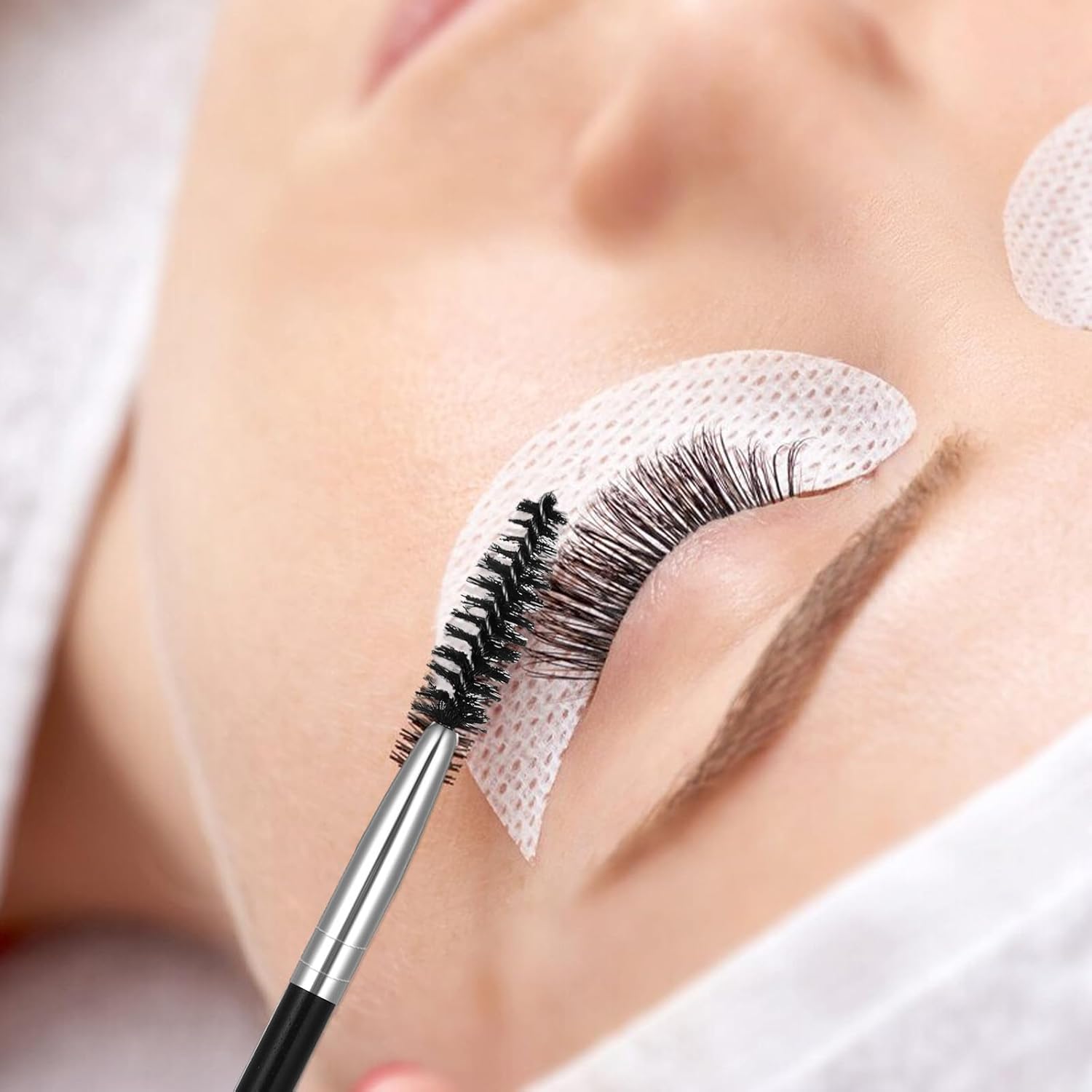 6 Pack Eyelash Brush Eyebrow Spoolie Reusable Mascara Brush Wands Black Portable Eye Brushes Makeup Lash Spoolies Set for Eyelash Extension Makeup Lifting Eyebrow