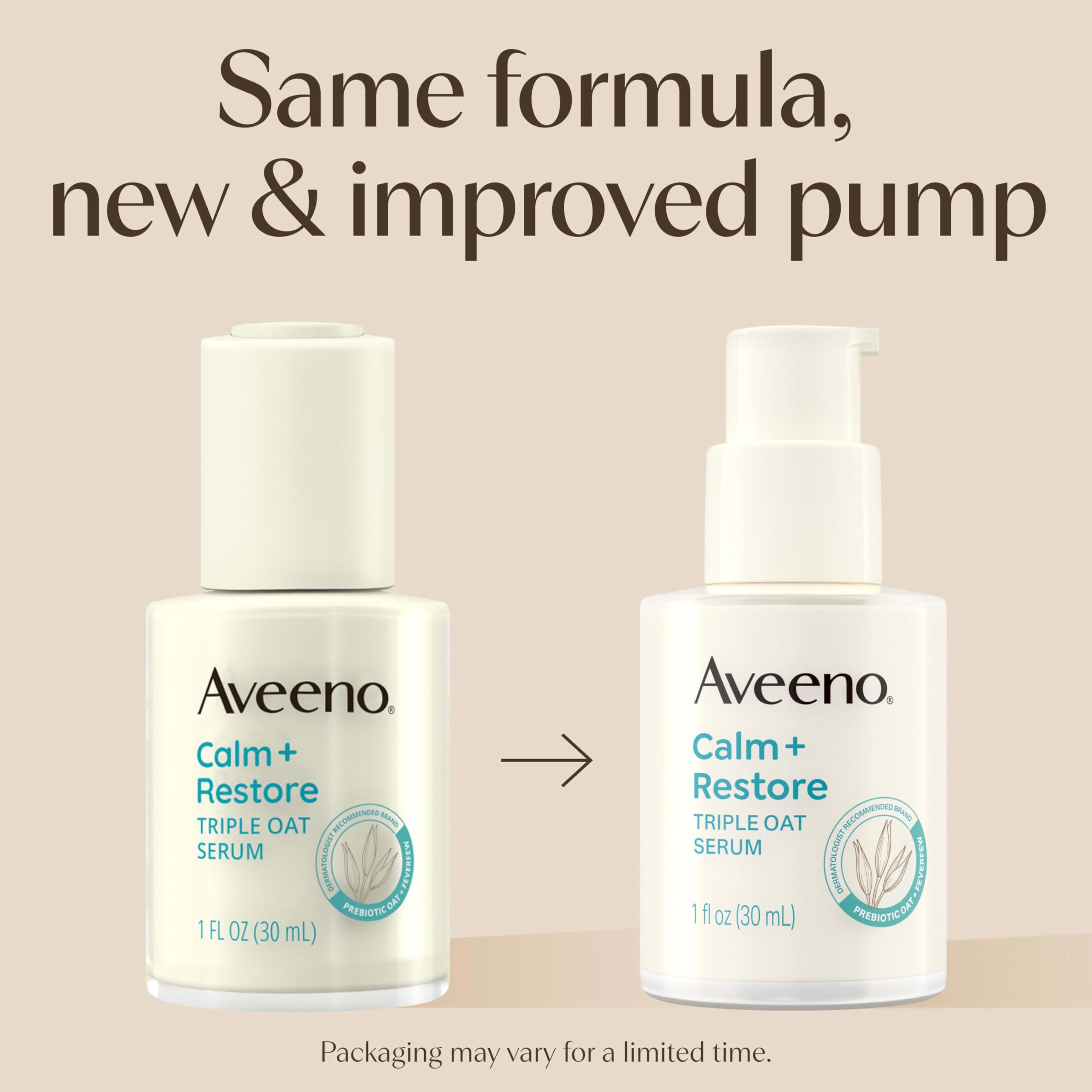 Aveeno Calm + Restore Triple Oat Hydrating Face Serum for Sensitive Skin, Gentle Lightweight Hydrating Serum for Face Instantly Smooths Skin, Non-Comedogenic, Hypoallergenic, Fragrance-Free