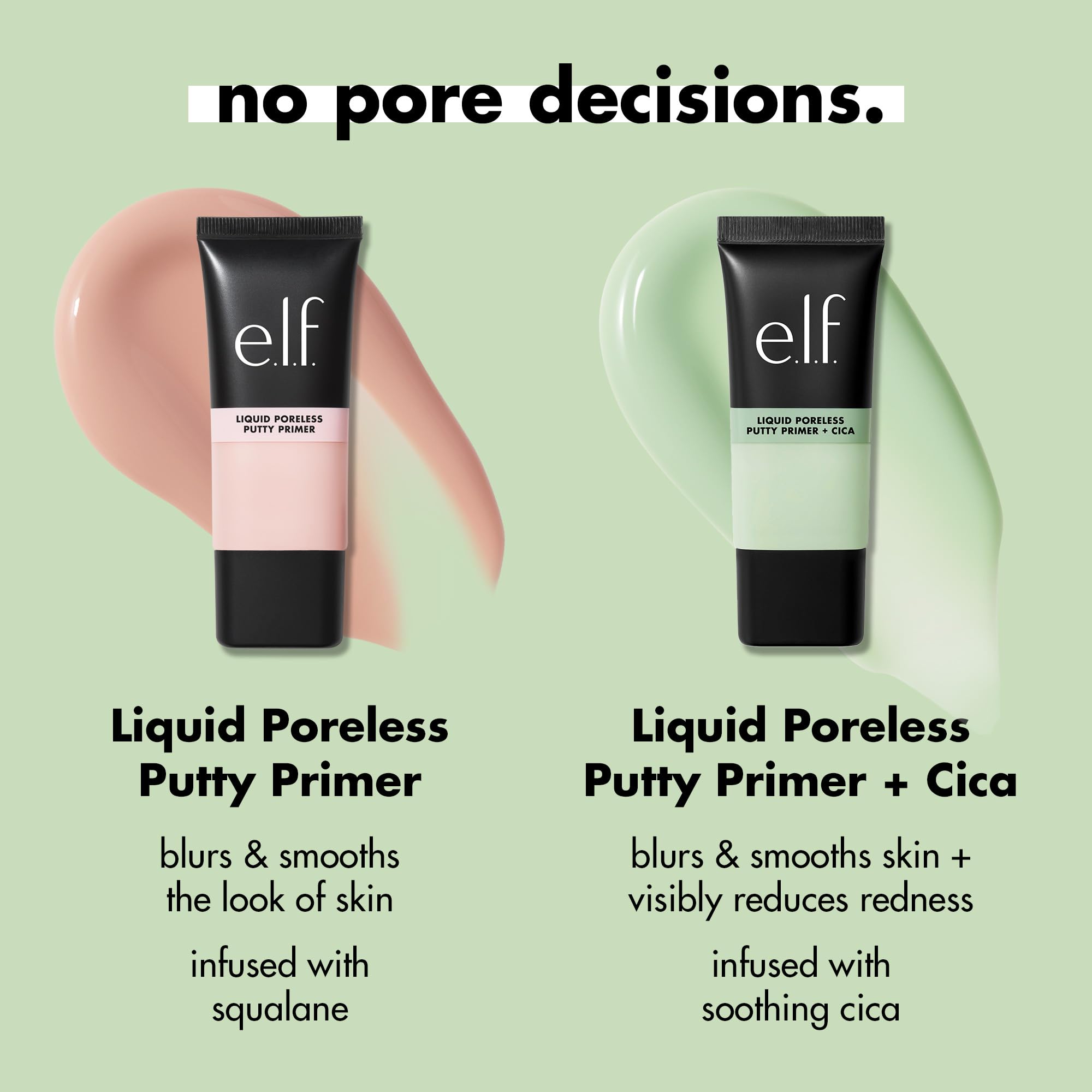e.l.f. Liquid Poreless Putty Primer + Cica, Face Primer For Gripping Makeup, Visibly Reducing Redness & Soothing Skin, Vegan & Cruelty-Free