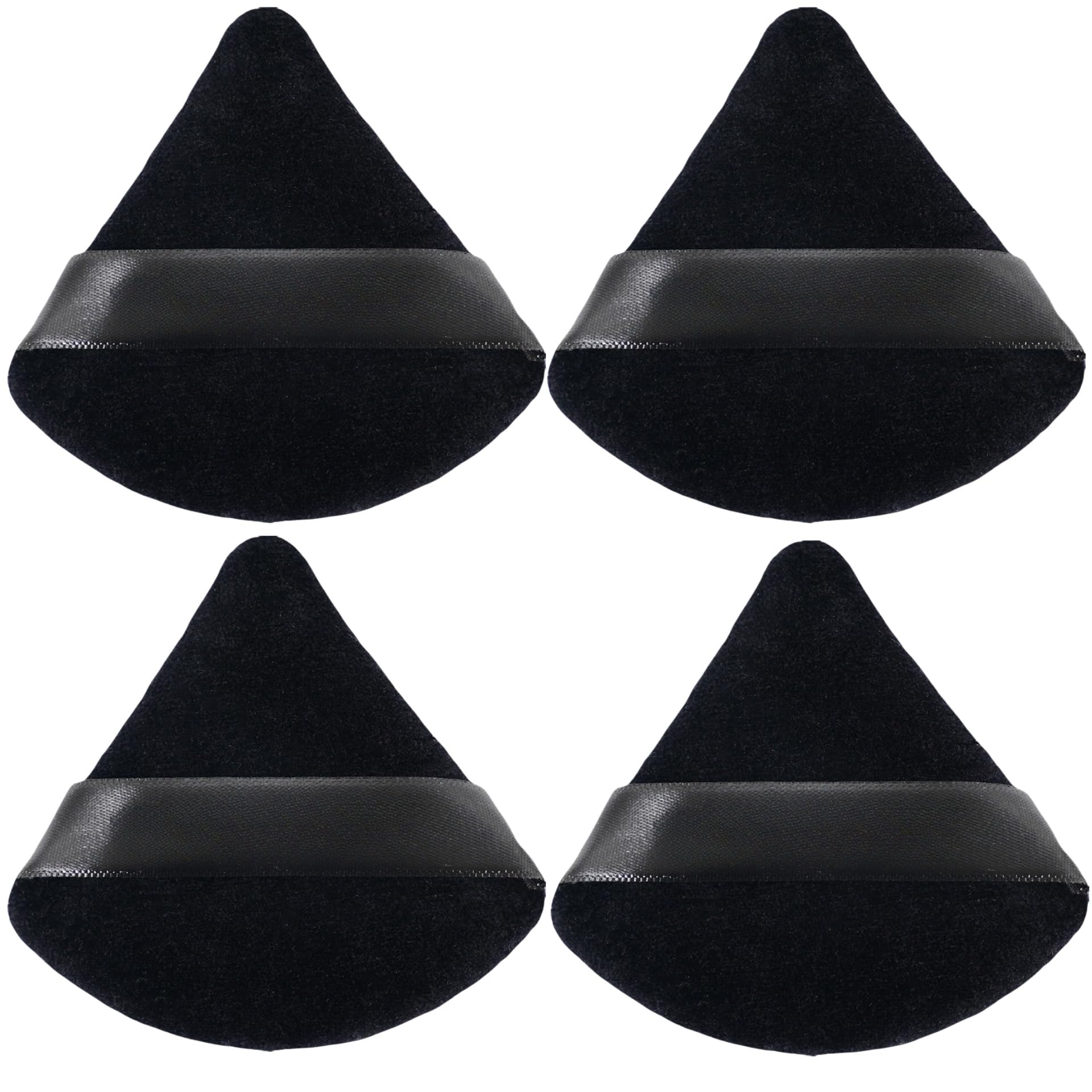 ZHIYE 4pcs Triangle Powder Puffs, Reusable Face Makeup Puff, Multifunctional Facial Makeup Tool Wet, Dry Dual-Use Makeup Sponge for BB CC Cream Liquid Foundation(BLack)
