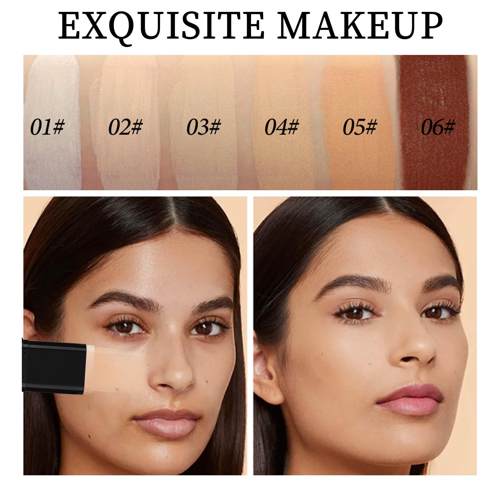 O'CHEAL Face Foundation Contour Stick Long-wear Lightweight Brighten Stick Blemish Contouring Face Concealer Beauty Makeup 04#WHEAT