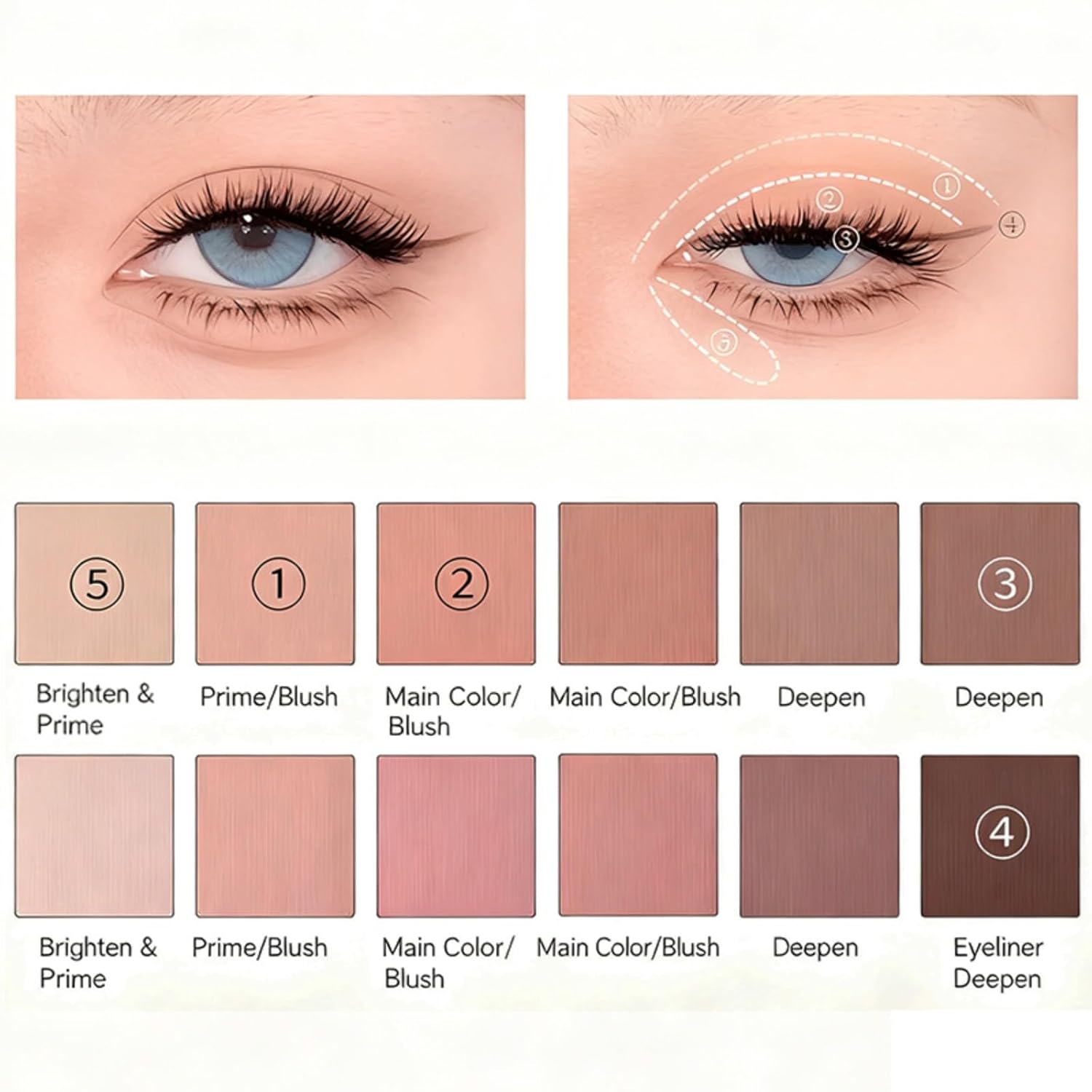 12 Color Eye Shadow Palette Matte Shimmer Eyeshadow Palette with 8 Soft Brushes Blendable Eye Shadow for Women Makeup Palette