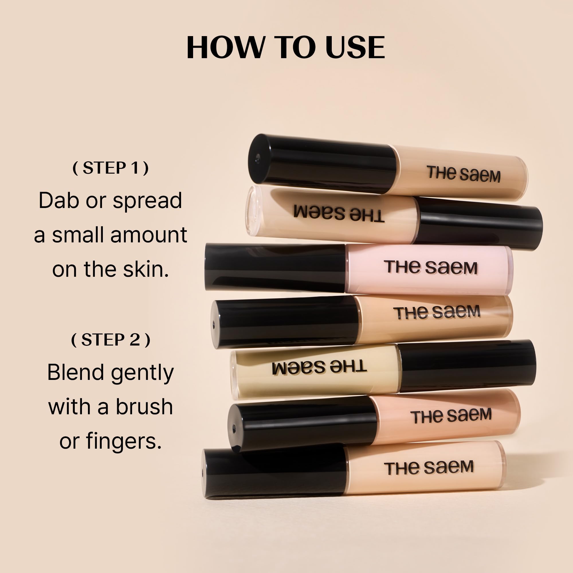 THESAEM Cover Perfection Tip Concealer 0.2 fl.oz. - Brightener Highlighting Concealer for Luminous Glow - High Coverage Long Lasting - Korean Makeup Highlighter for Defined Radiant Look