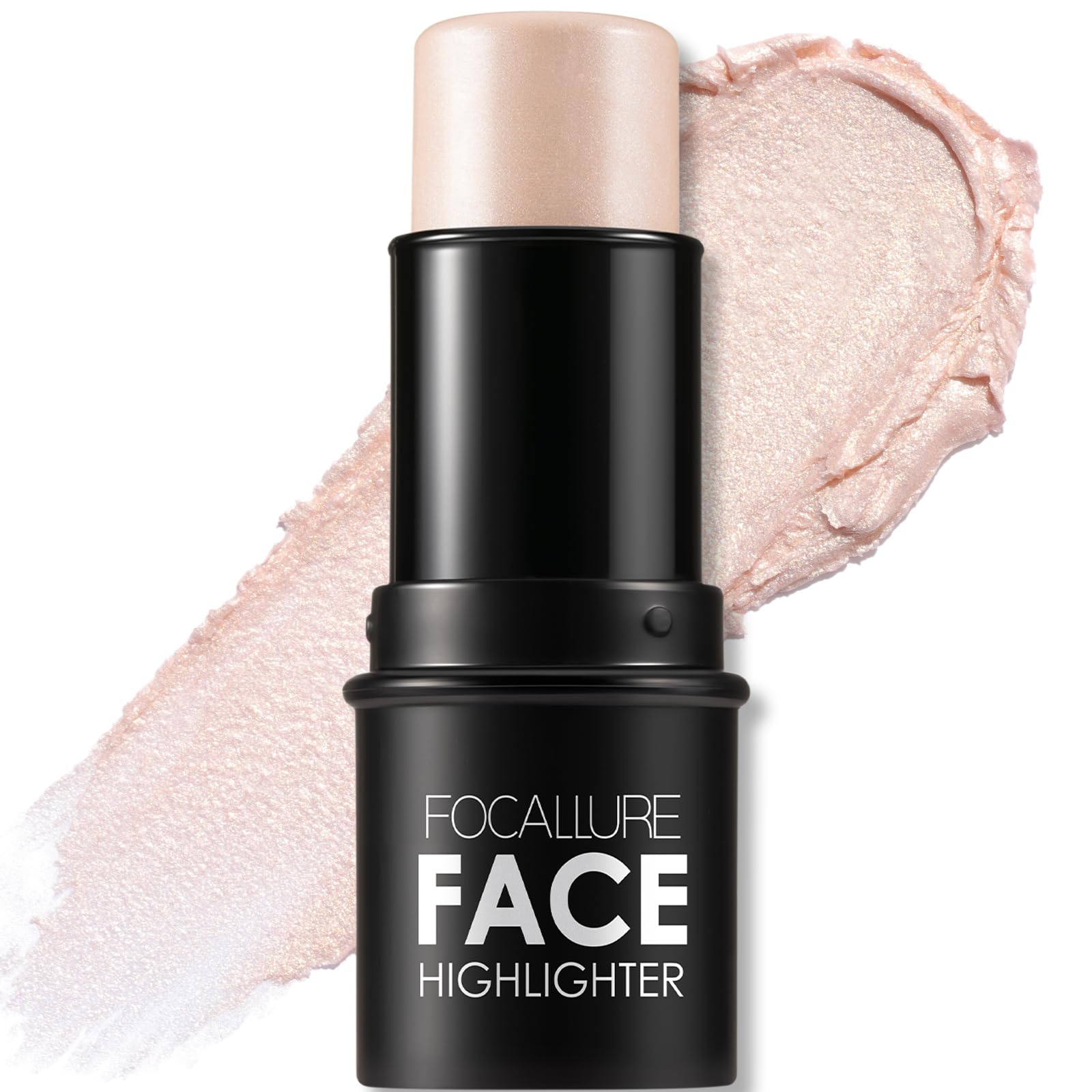 FOCALLURE Cream Highlighter Stick – Shimmer Illuminator Pen, Non-greasy Long-lasting Glow Stick, Lightweight Buildable Makeup for Face & Body, Easy Blending Strobing Cosmetic (BLONDE)