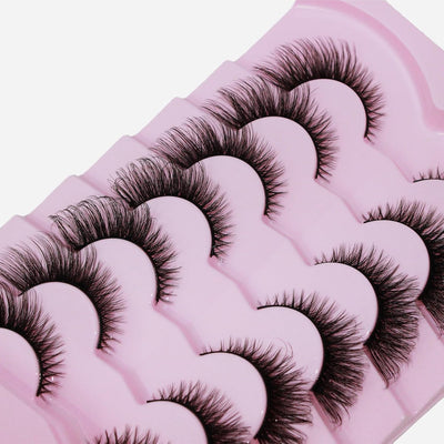 Lashes Natural Look Cat Eye False Eyelashes Fluffy Fox Eye Lashes Wispy Lashes Strip Fake Eyelash Extension Look by FFBB, 7 Pairs Pack