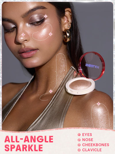 SHEGLAM Glowchi Bouncy Highlighter Mochi-like Formula Highlighter Long-lasting Shimmer Makeup-Custard