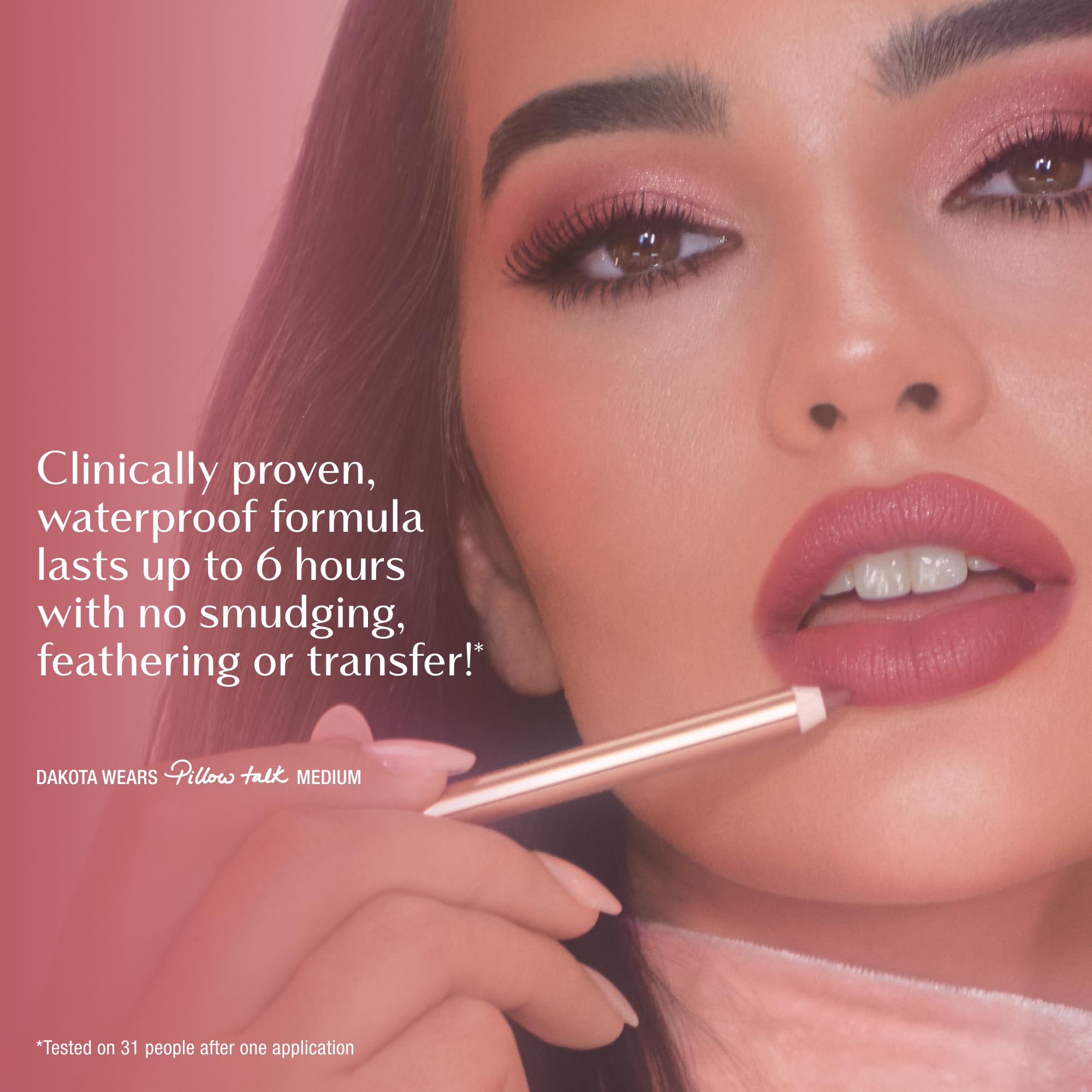 Charlotte Tilbury Lip Cheat Lip Liner Pencil - Gives Lips a Fuller-Looking, Defined Pout - Enriched with Jojoba Oil & Hyaluronic Acid - Waterproof, Smudge-Proof & Transfer-Proof - Pillow Talk Medium