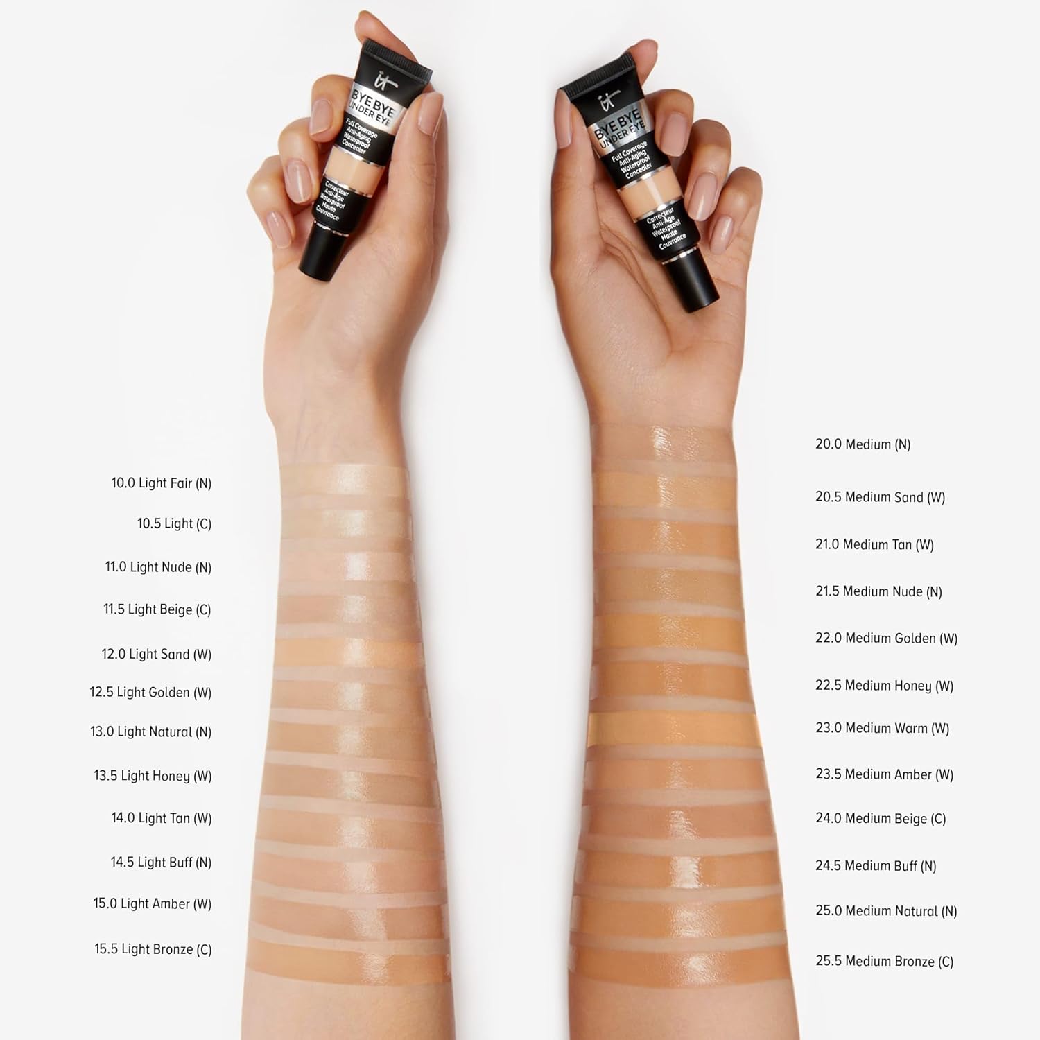 IT Cosmetics Bye Bye Under Eye Concealer Travel - Waterproof, Full Coverage Brightening Concealer For Dark Circles, Fine Lines, Redness & Discoloration, Color Correcting Cream, 24H Wear- 0.11 fl oz