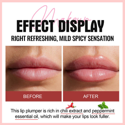 Erinde Lip Plumper Gloss, Natural Spicy Lip Plumping Booster, Ultra-Hydrating & Nourishing Plump Lip Plumper, Glossy Finish Fuller Lip Plumping Oil for Women Girls, 01#