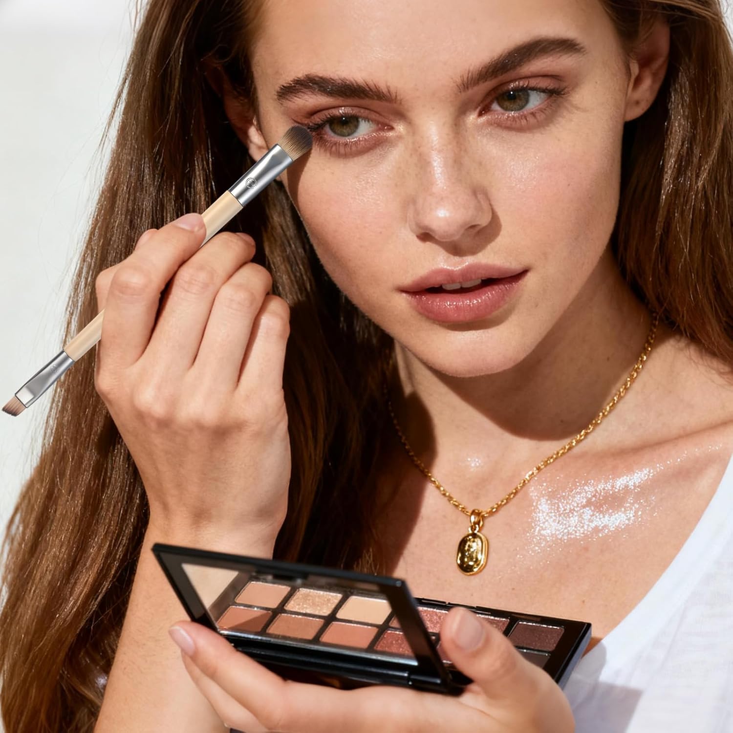 4Pcs Eyeshadow Brushes 2 in 1 Double Ended Eyeliner Smudge Brush Professional Eyeshadow Blending Brush for Concealer Eyebrows Eyeliner