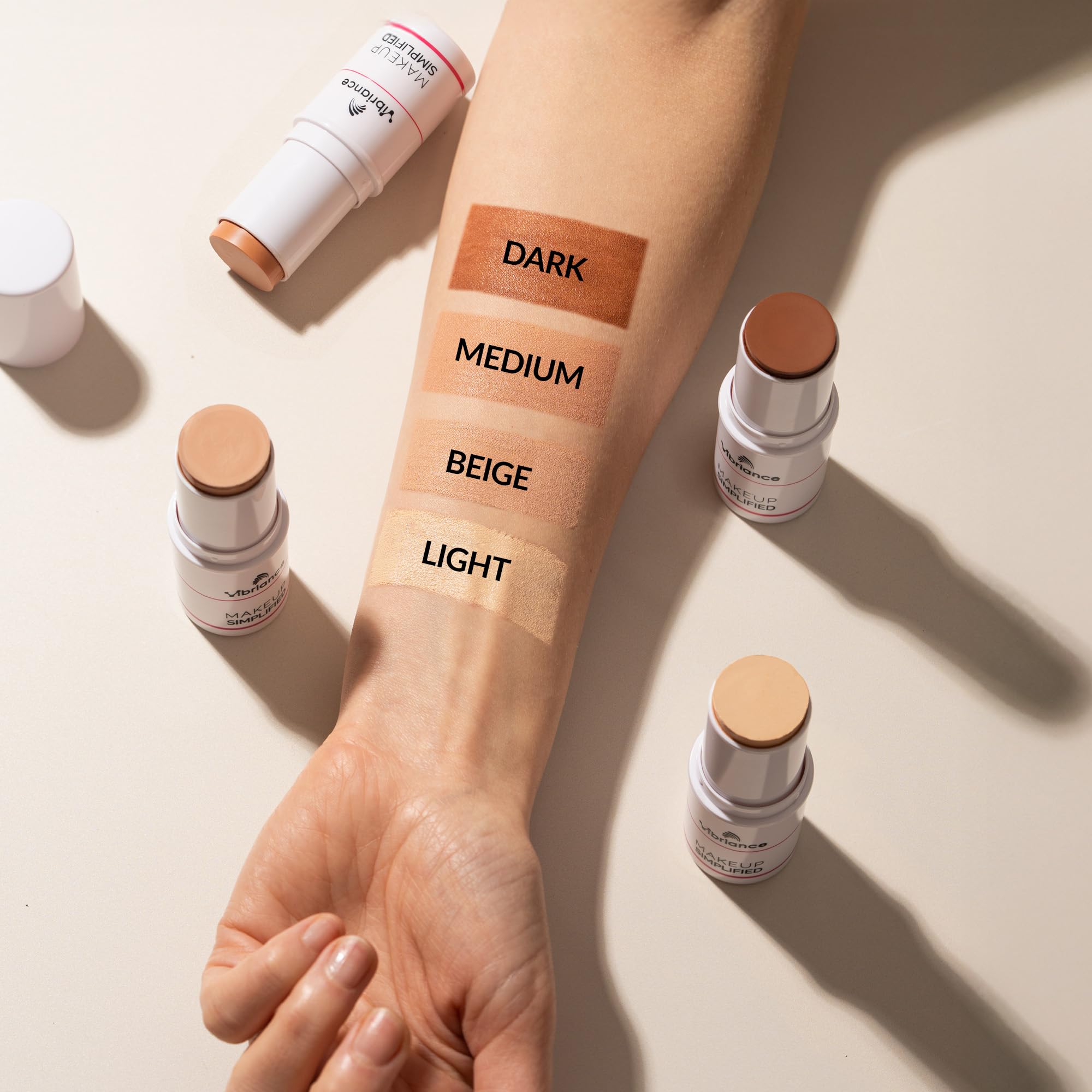 Vibriance Complexion Sticks - Foundation for Mature Skin - Sheer, Buildable Coverage Face Makeup Foundation for Older Women - 3-in-1 Base, Contour, Concealer - Natural Beige