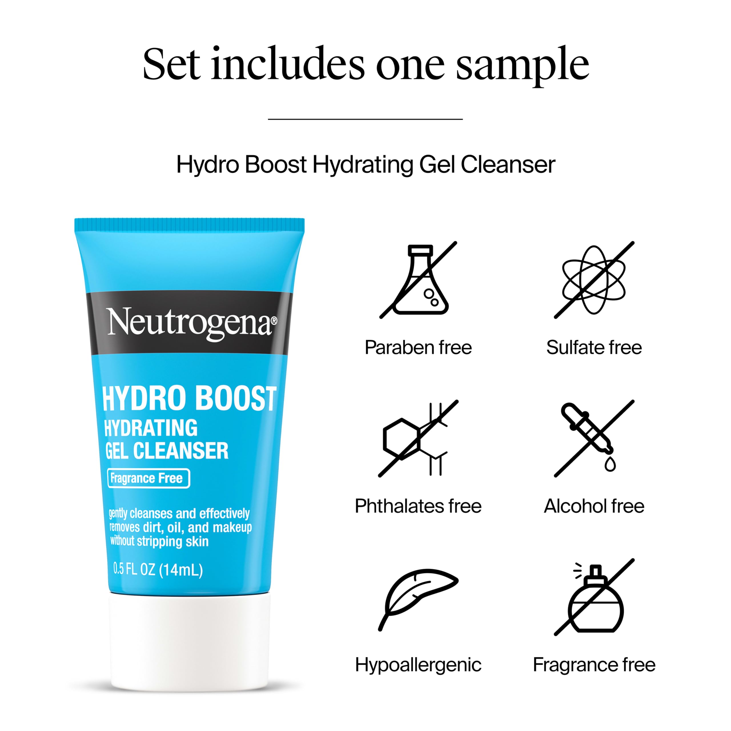 Neutrogena Hydro Boost Hydrating Gel Cream Face Moisturizer for Sensitive Skin 1.7 fl oz plus Hydrating Gel Cleanser 0.5 fl oz Alcohol and Fragrance Free Hyaluronic Acid Daily Hydration Routine