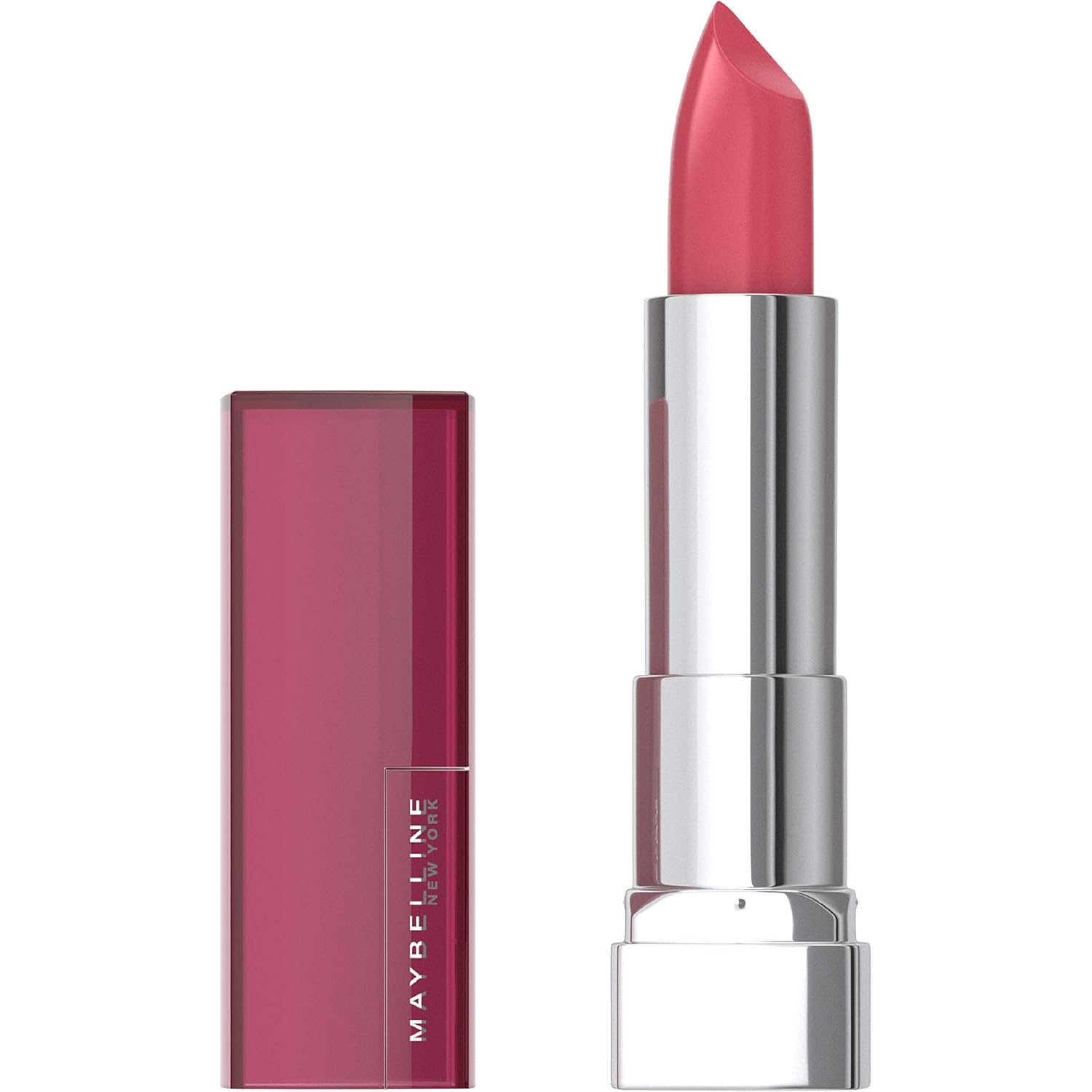 Maybelline Color Sensational Lipstick, Lip Makeup, Matte Finish, Hydrating Lipstick, Nude, Pink, Red, Plum Lip Color, Divine Wine, 1 Count