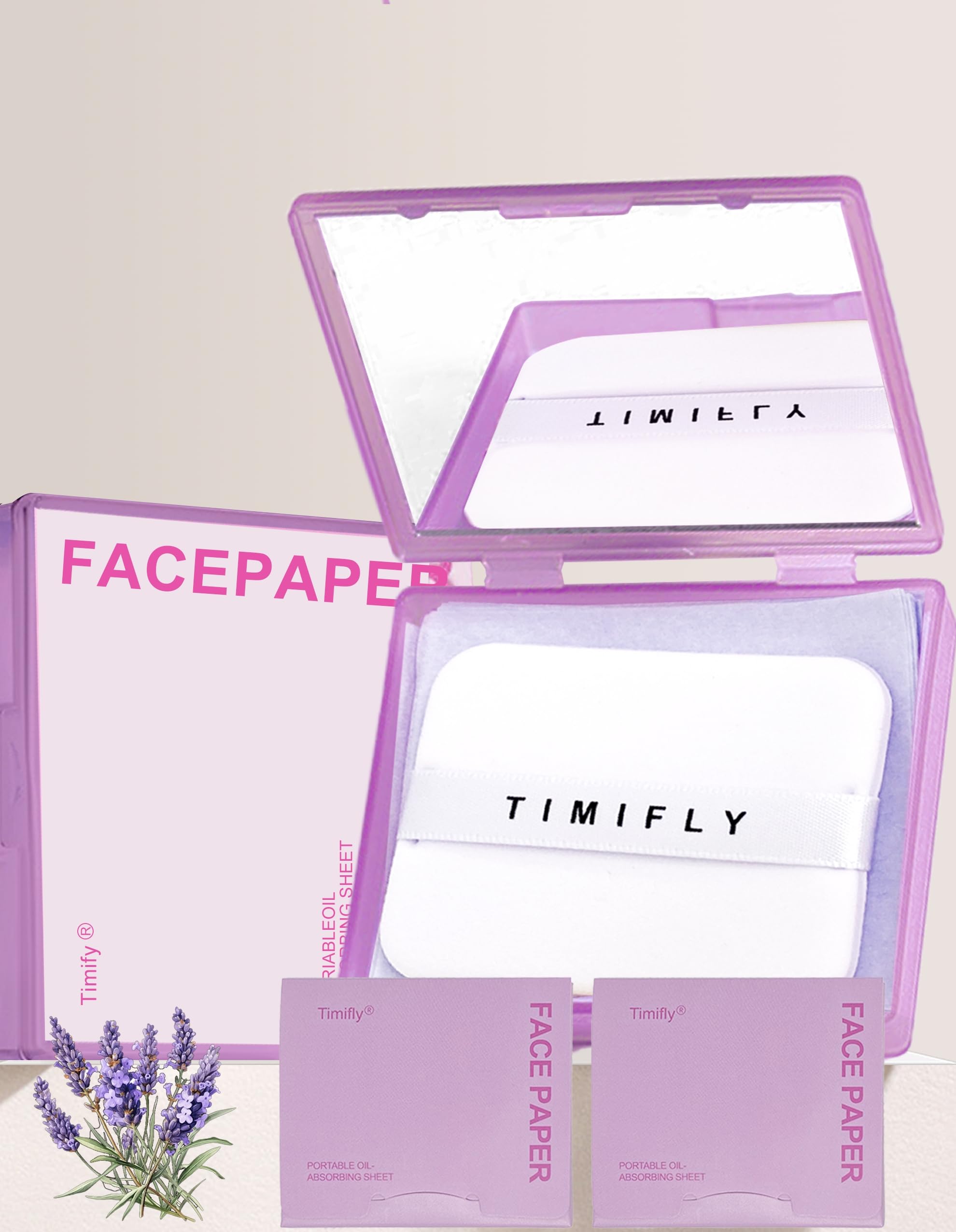 300PCS Oil blotting sheets for face - Blotting Papers for Face with Mirror, Puff & Refills, Absorbs Excess Face Oil, Shine Control, Saves Makeup, On-the-Go Facial Oil Control Kit, Matte Finish All Day