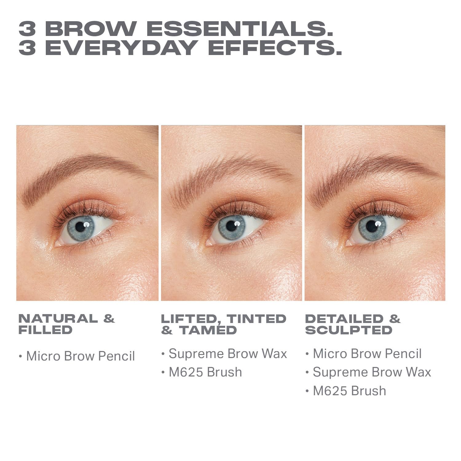 Morphe High Archiever Everyday Essentials Brow Kit - Precision Micro Eyebrow Pencil, Tinted Sculpting Brow Wax & 3-in-1 Brush for Shaping, Filling & Defining - Biscotti (3 Count)