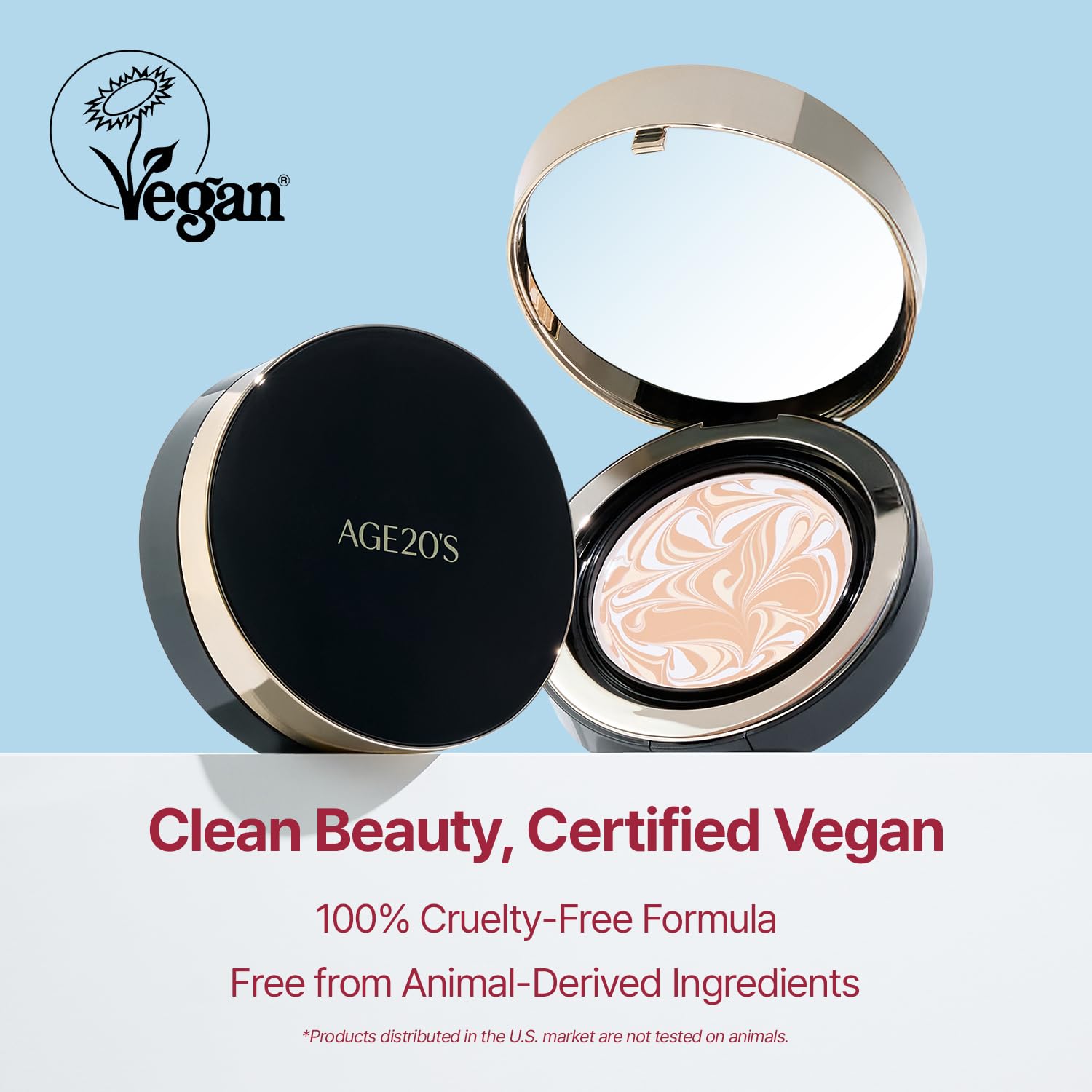[MINI SIZE] AGE20'S Signature Essence Pact | 21N | Vegan Korean Cushion Foundation | Pack of 1 | Cream Foundation, Dewy & Glow Finish, Natural Coverage, SPF 50+ | 0.14 oz