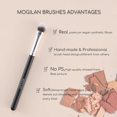 Eyeshadow & Concealer Brush – Premium Flat Shader for Smooth Application Under Eyes and on Lids, Perfect for Liquid, Cream & Powder Makeup Blending Black
